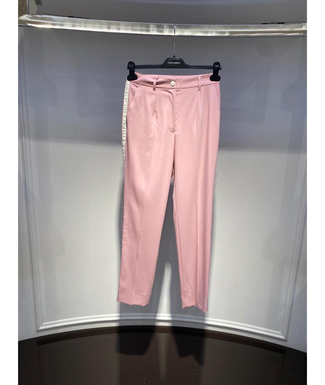 DOLCE&GABBANA Розовые прямые брюки, фото 4