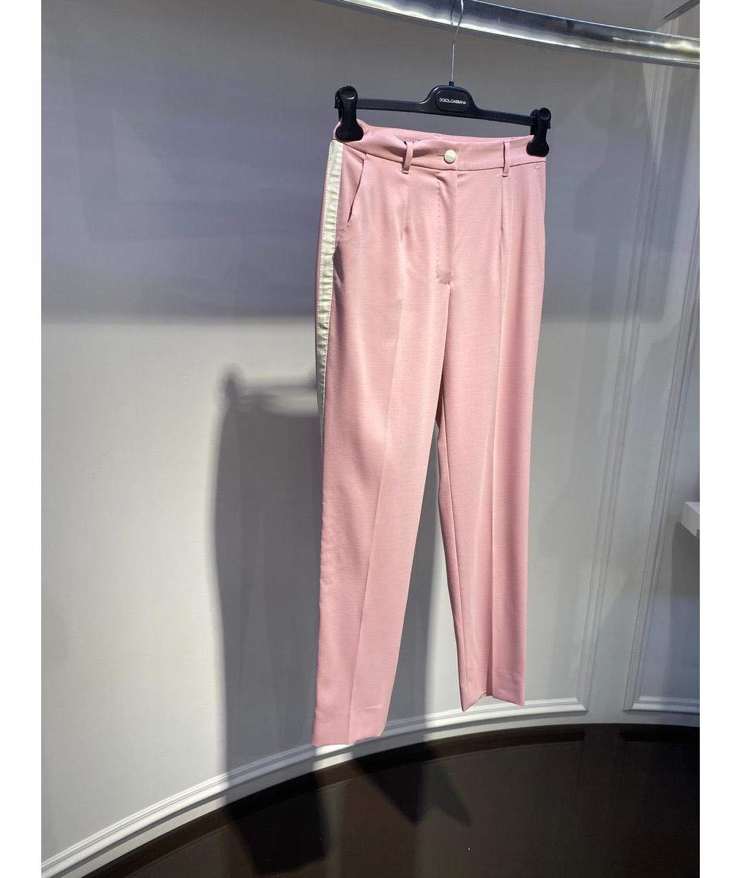 DOLCE&GABBANA Розовые прямые брюки, фото 3