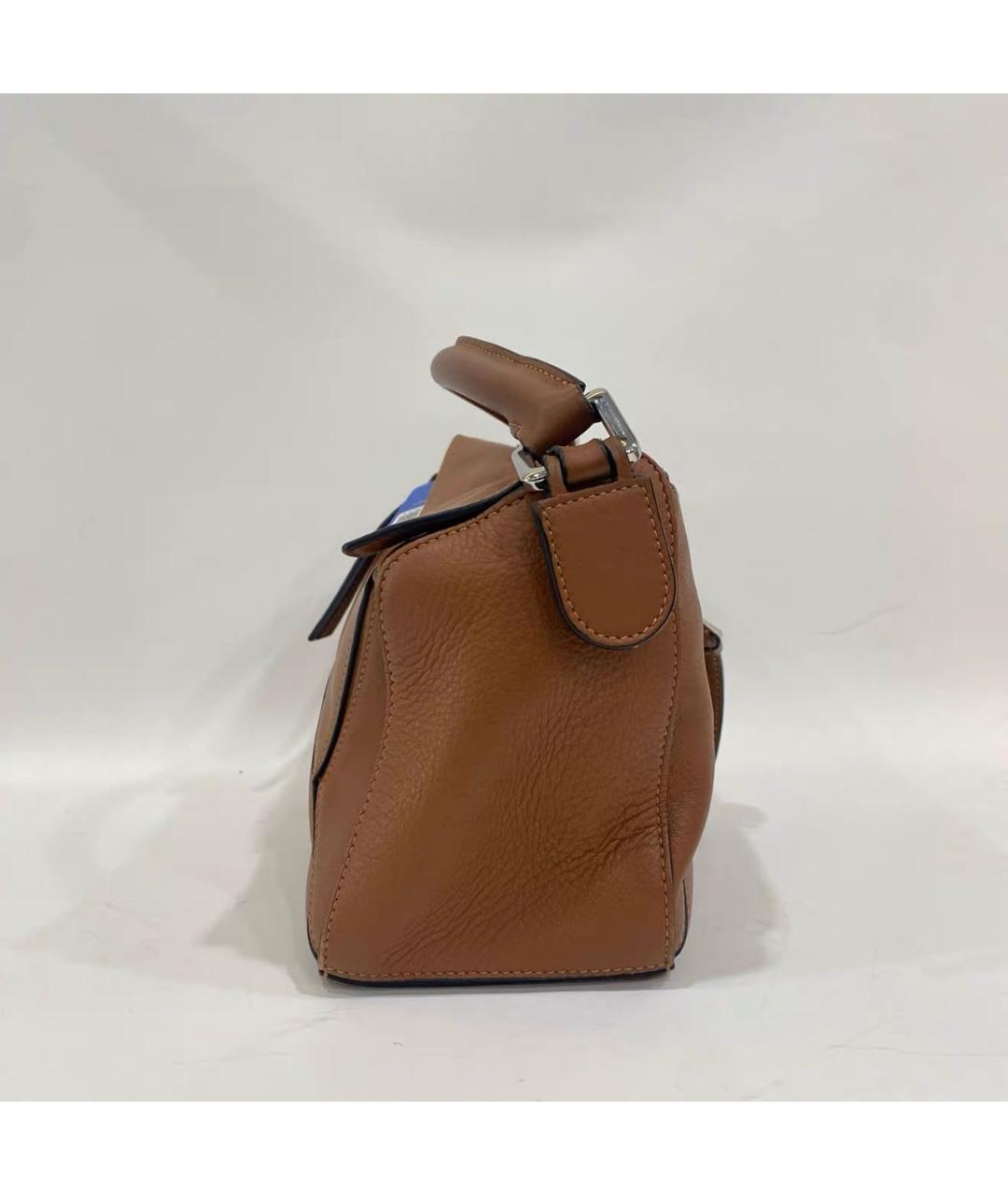 LOEWE Коричневая кожаная сумка с короткими ручками, фото 4