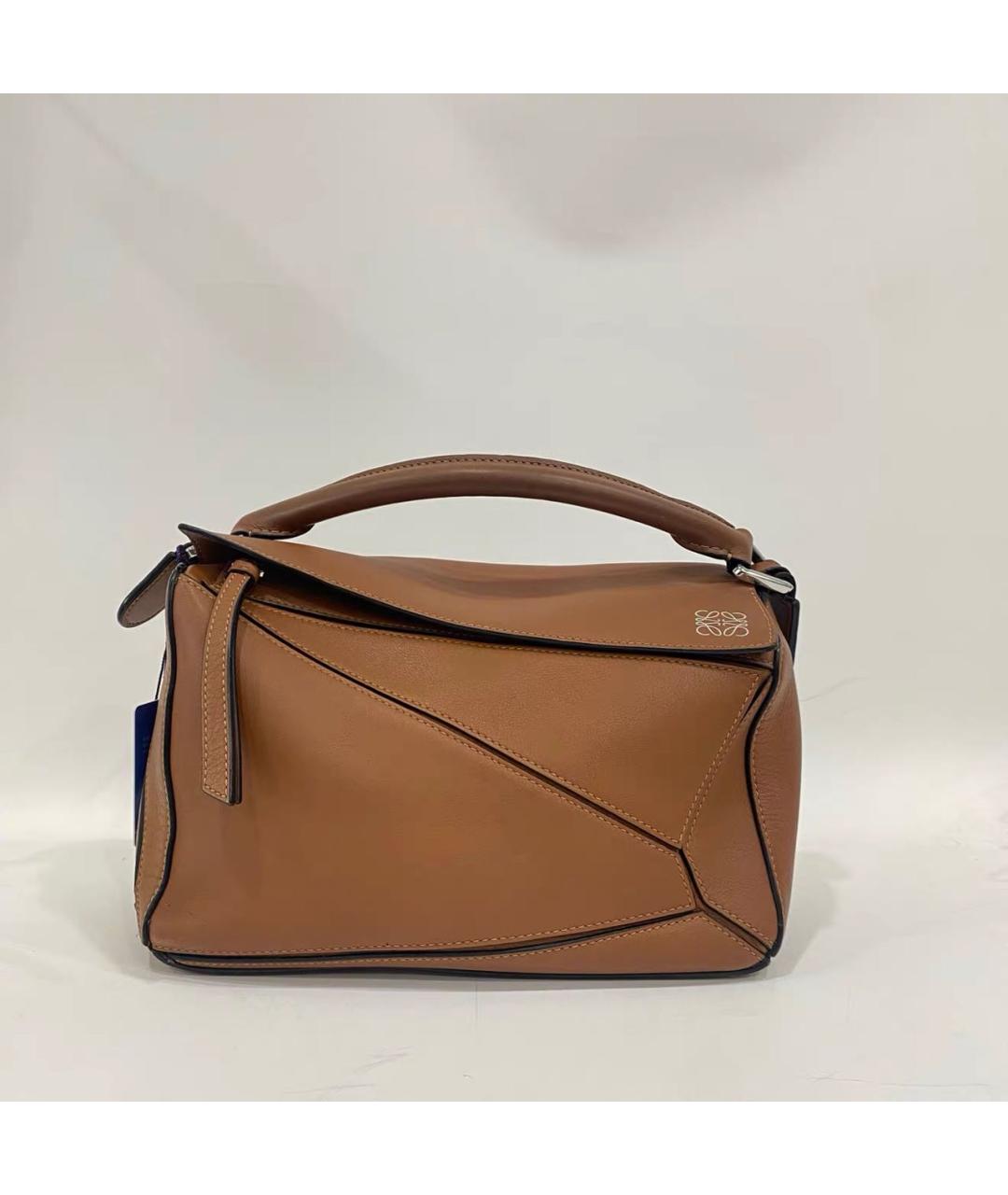 LOEWE Коричневая кожаная сумка с короткими ручками, фото 8