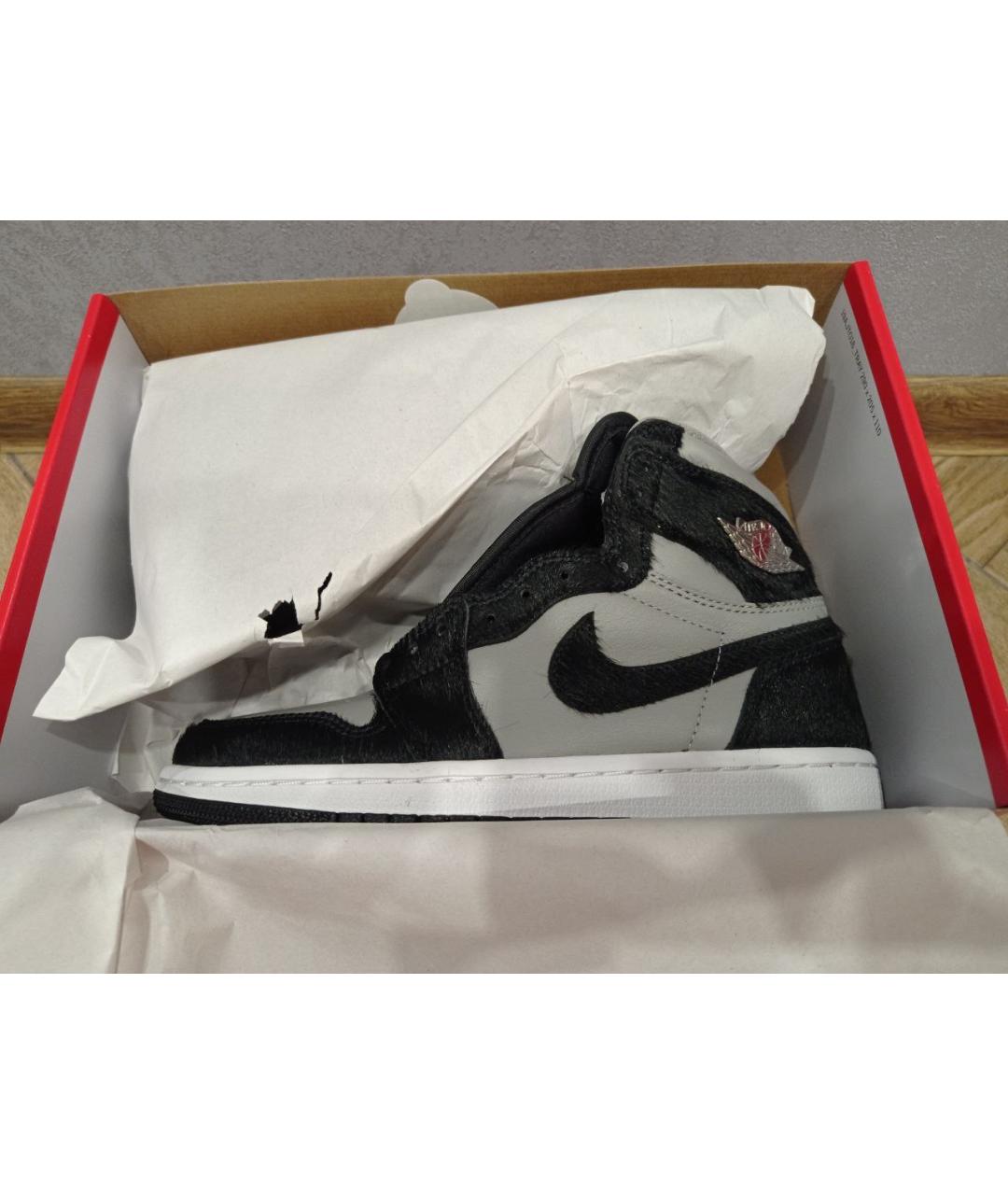 JORDAN Белые кожаные высокие кроссовки / кеды, фото 3