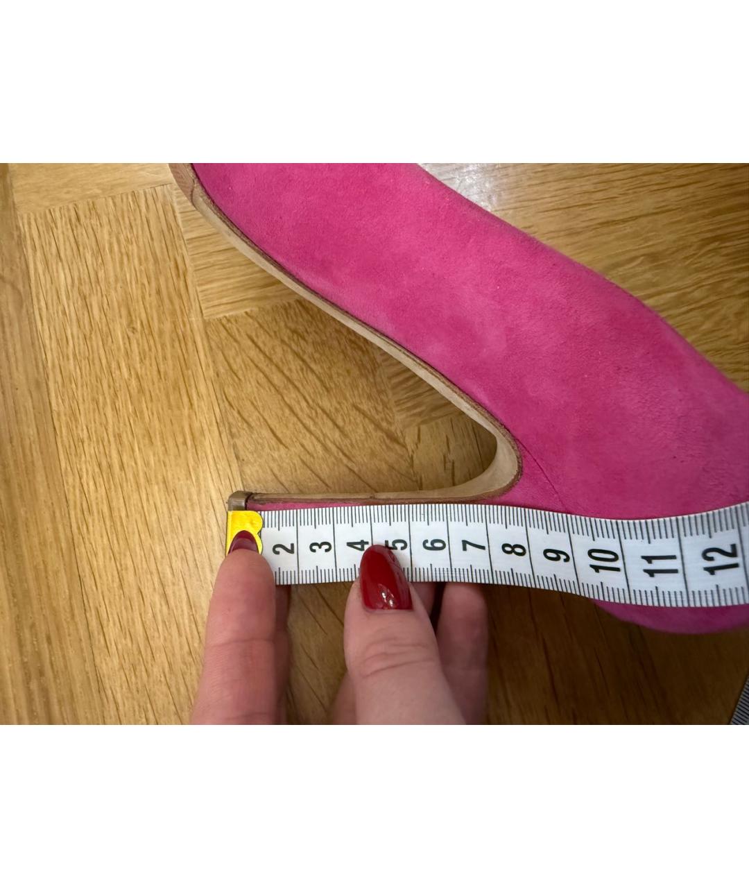 CHRISTIAN DIOR Фуксия замшевые туфли, фото 8