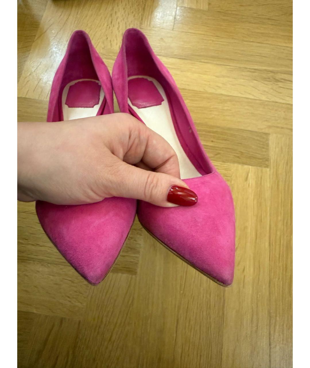 CHRISTIAN DIOR Фуксия замшевые туфли, фото 4