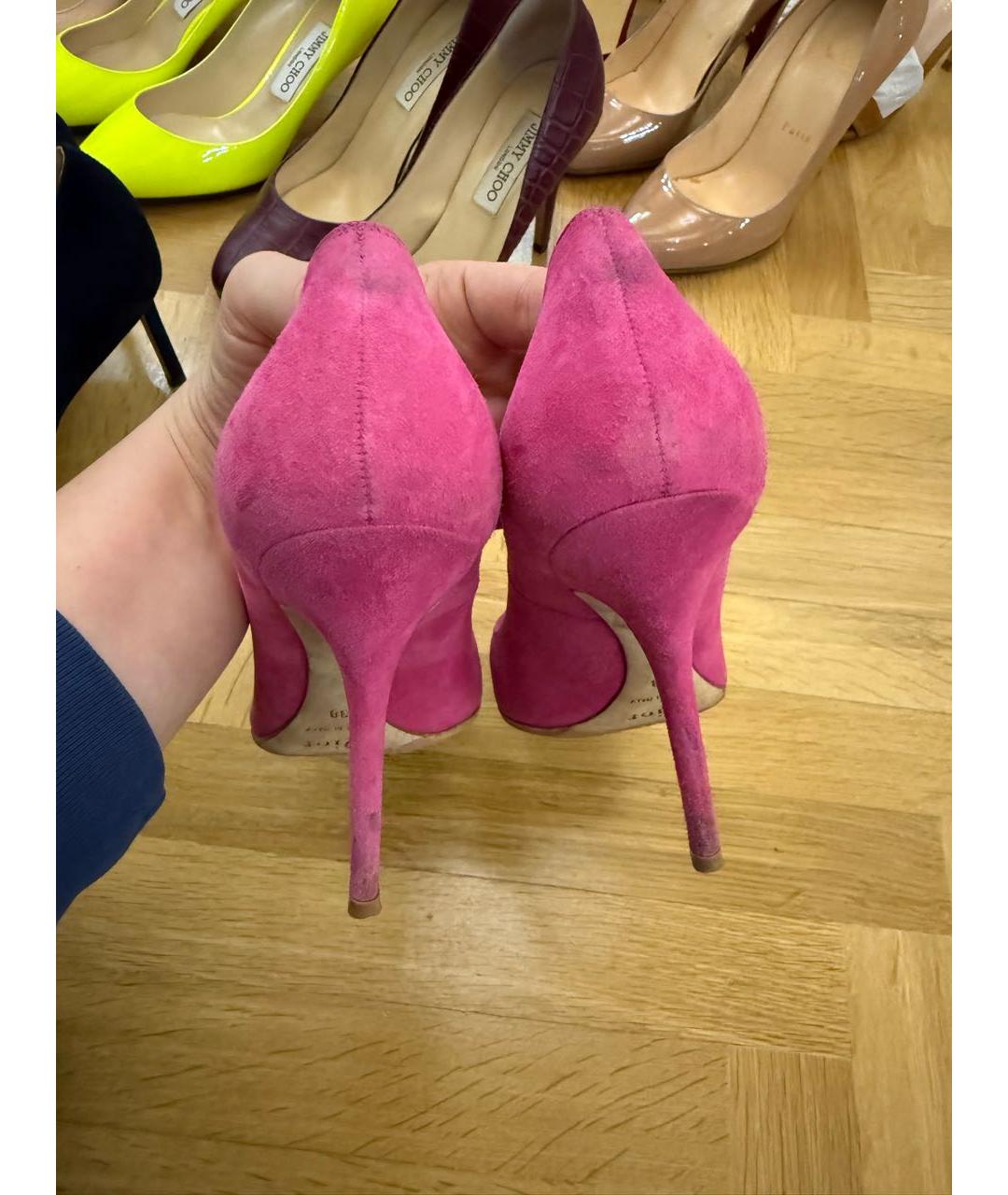 CHRISTIAN DIOR Фуксия замшевые туфли, фото 3