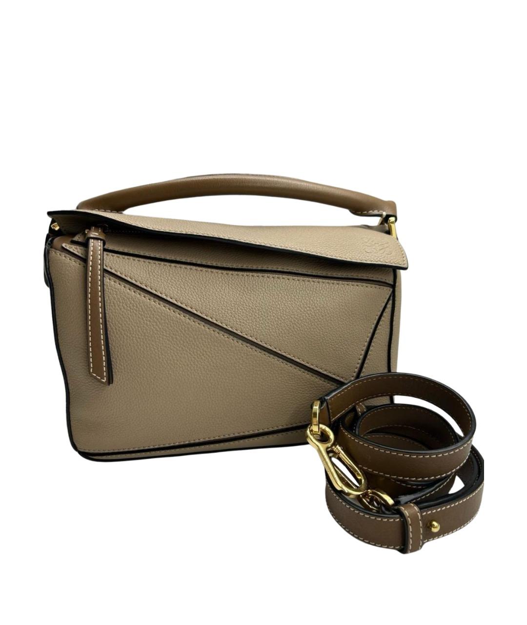 LOEWE Бежевая кожаная сумка через плечо, фото 1