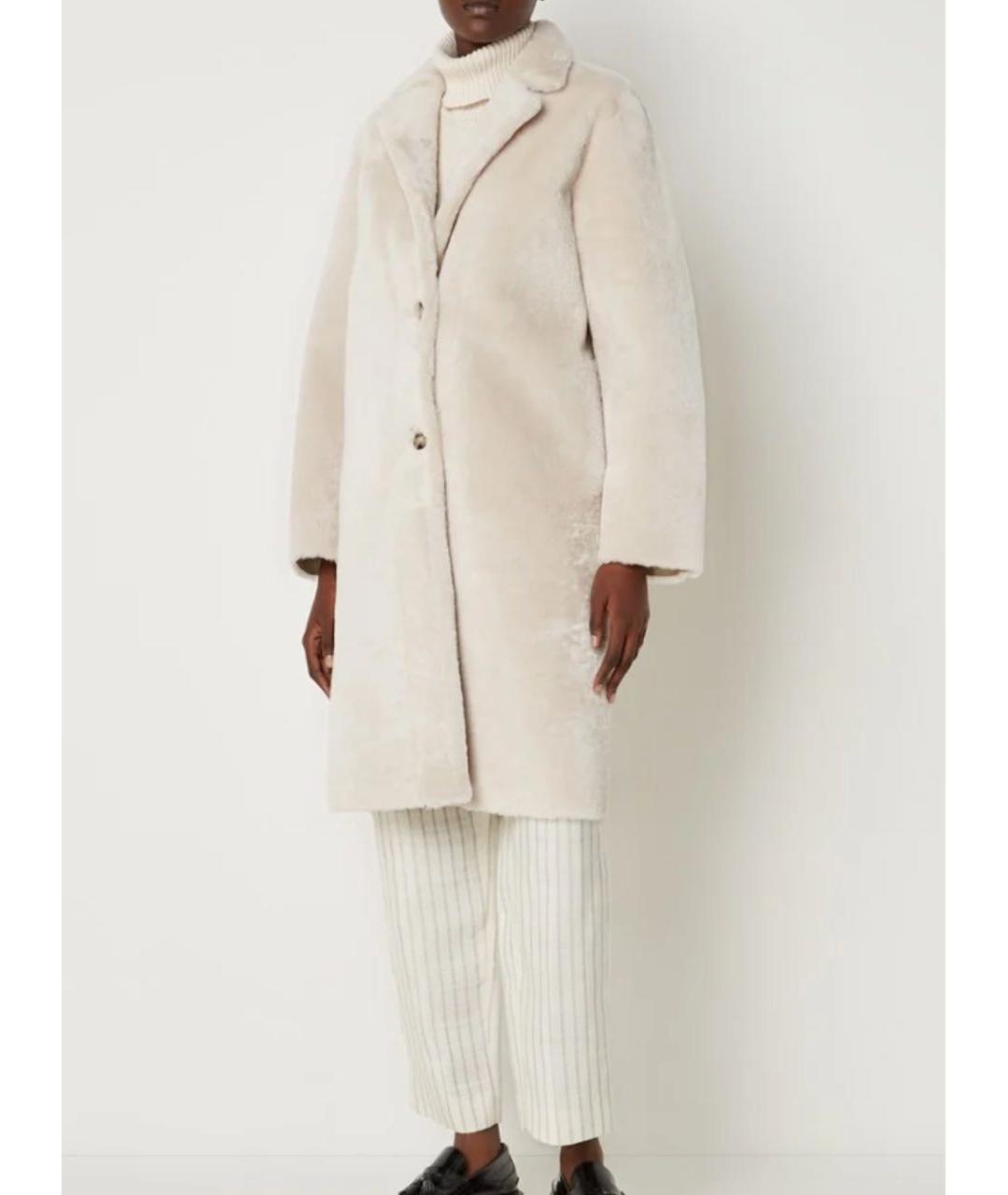 SANDRO Белая кожаная дубленка, фото 4