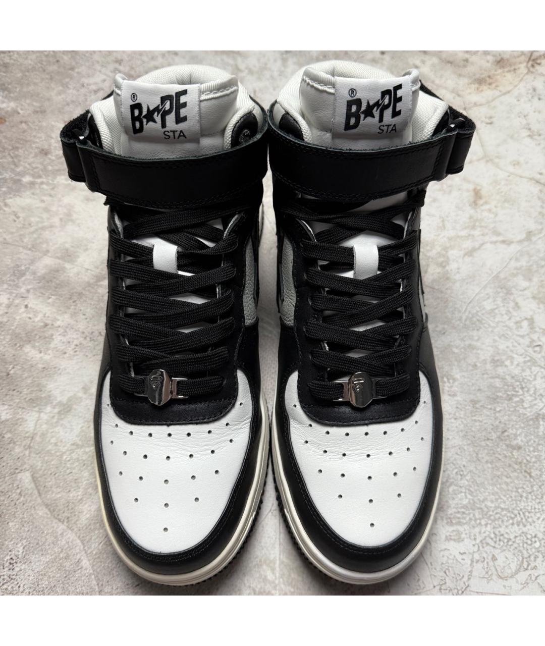 A BATHING APE Мульти кожаные высокие кроссовки / кеды, фото 2