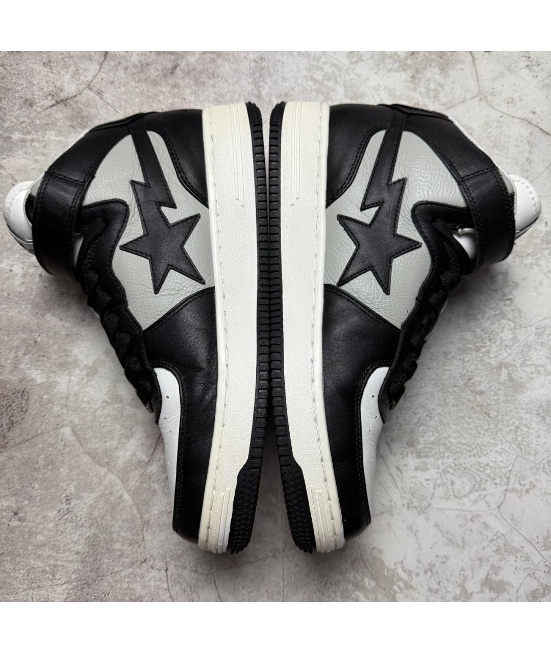 A BATHING APE Мульти кожаные высокие кроссовки / кеды, фото 9