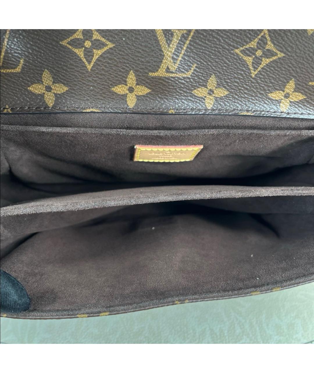 LOUIS VUITTON Коричневая кожаная сумка через плечо, фото 6