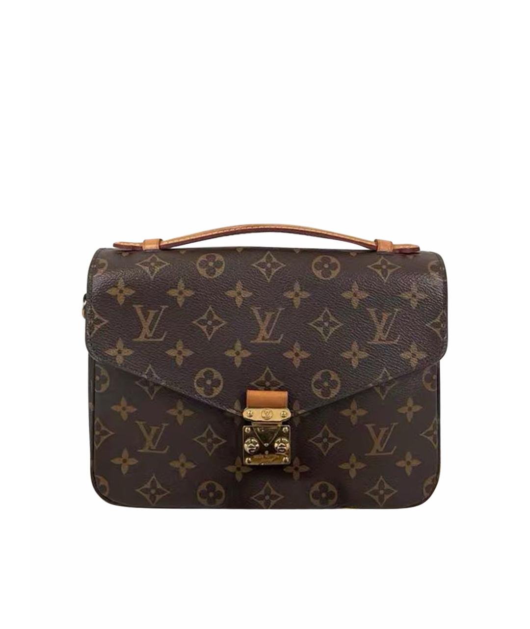 LOUIS VUITTON Коричневая кожаная сумка через плечо, фото 1