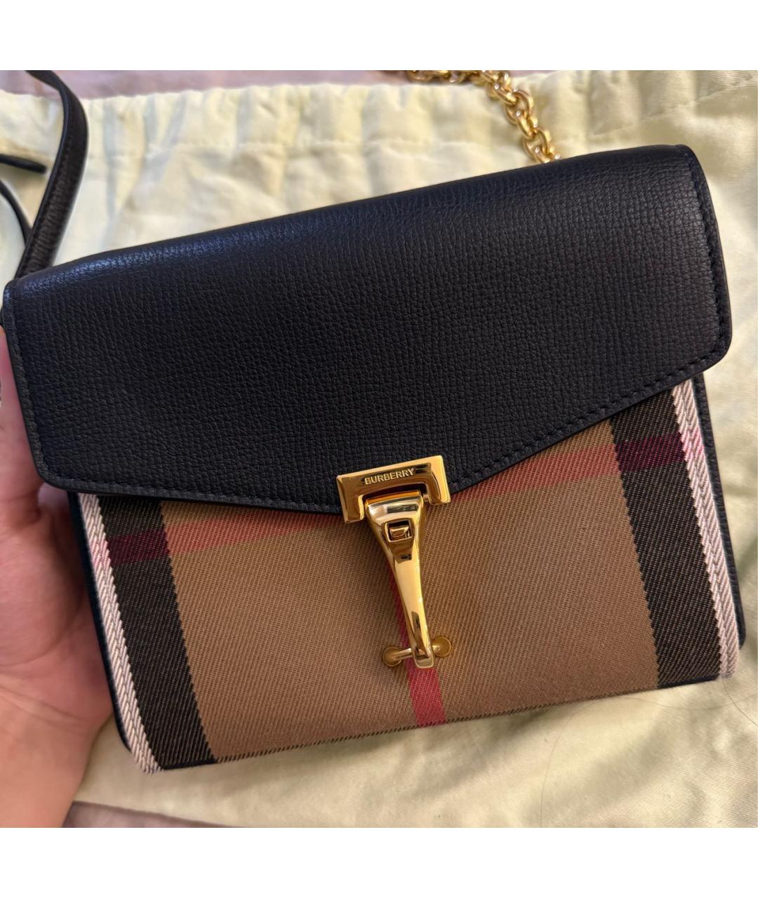 BURBERRY Черная кожаная сумка через плечо, фото 3