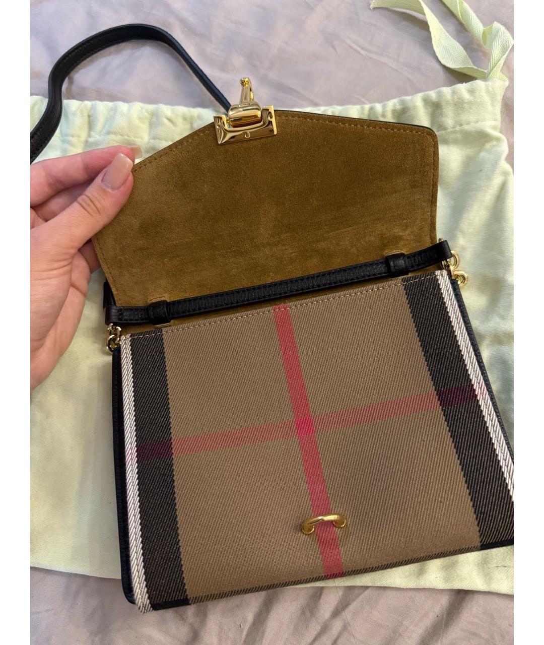 BURBERRY Черная кожаная сумка через плечо, фото 4