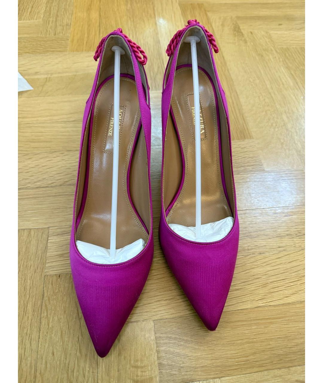 AQUAZZURA Фуксия текстильные туфли, фото 2