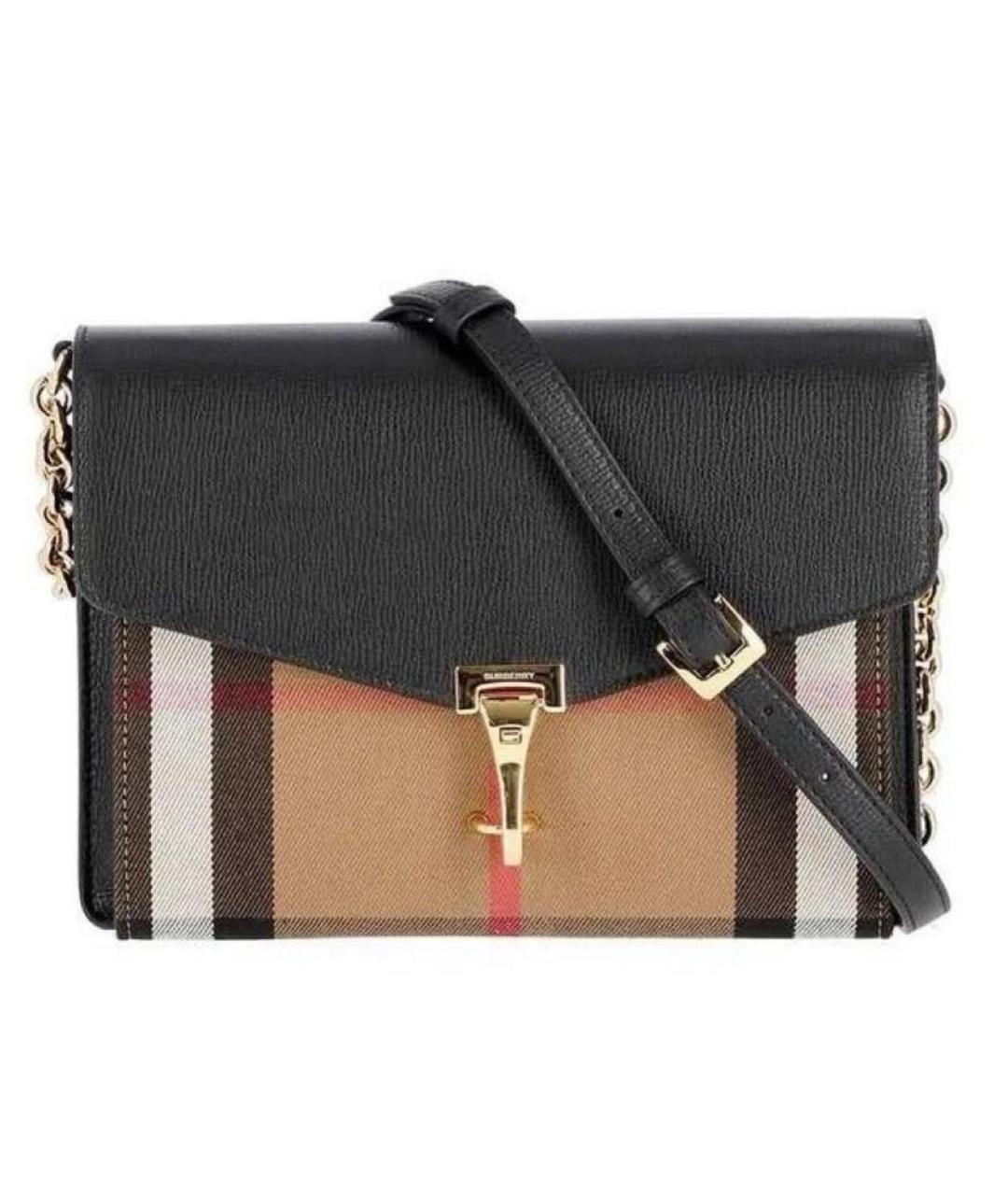 BURBERRY Черная кожаная сумка через плечо, фото 1