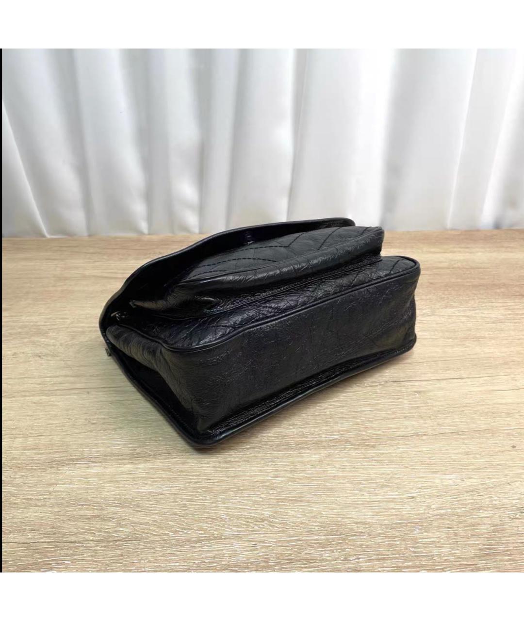 SAINT LAURENT Черная кожаная сумка через плечо, фото 6