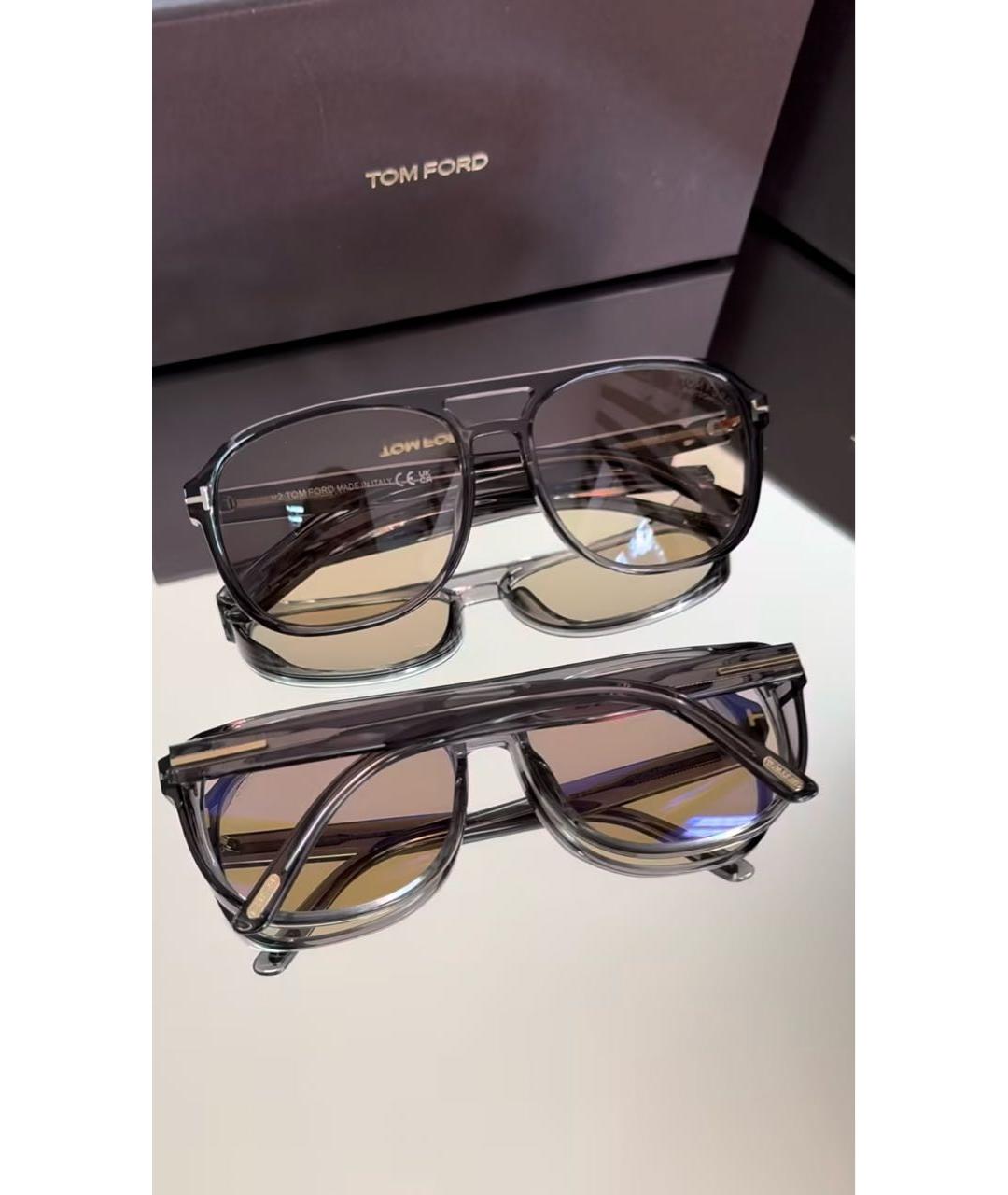 TOM FORD Антрацитовые пластиковые солнцезащитные очки, фото 3