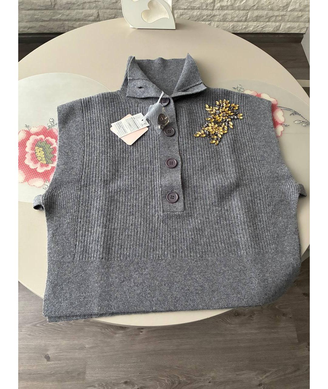 LIU JO Серая шерстяная жилетка, фото 2