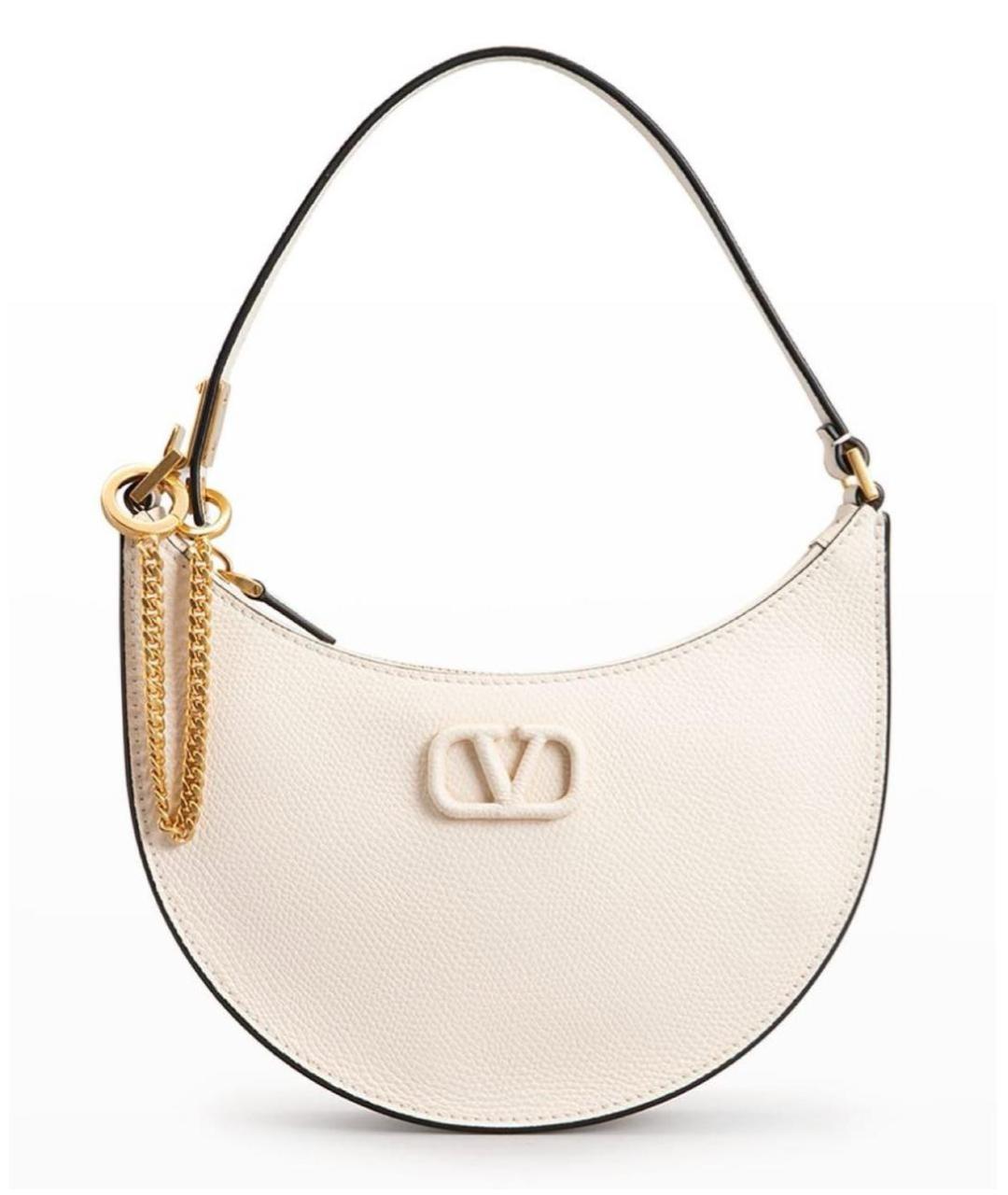 VALENTINO Белая кожаная сумка с короткими ручками, фото 9