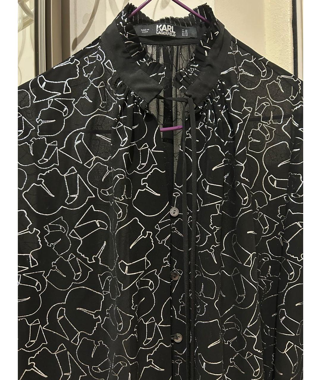 KARL LAGERFELD Черная полиэстеровая блузы, фото 3