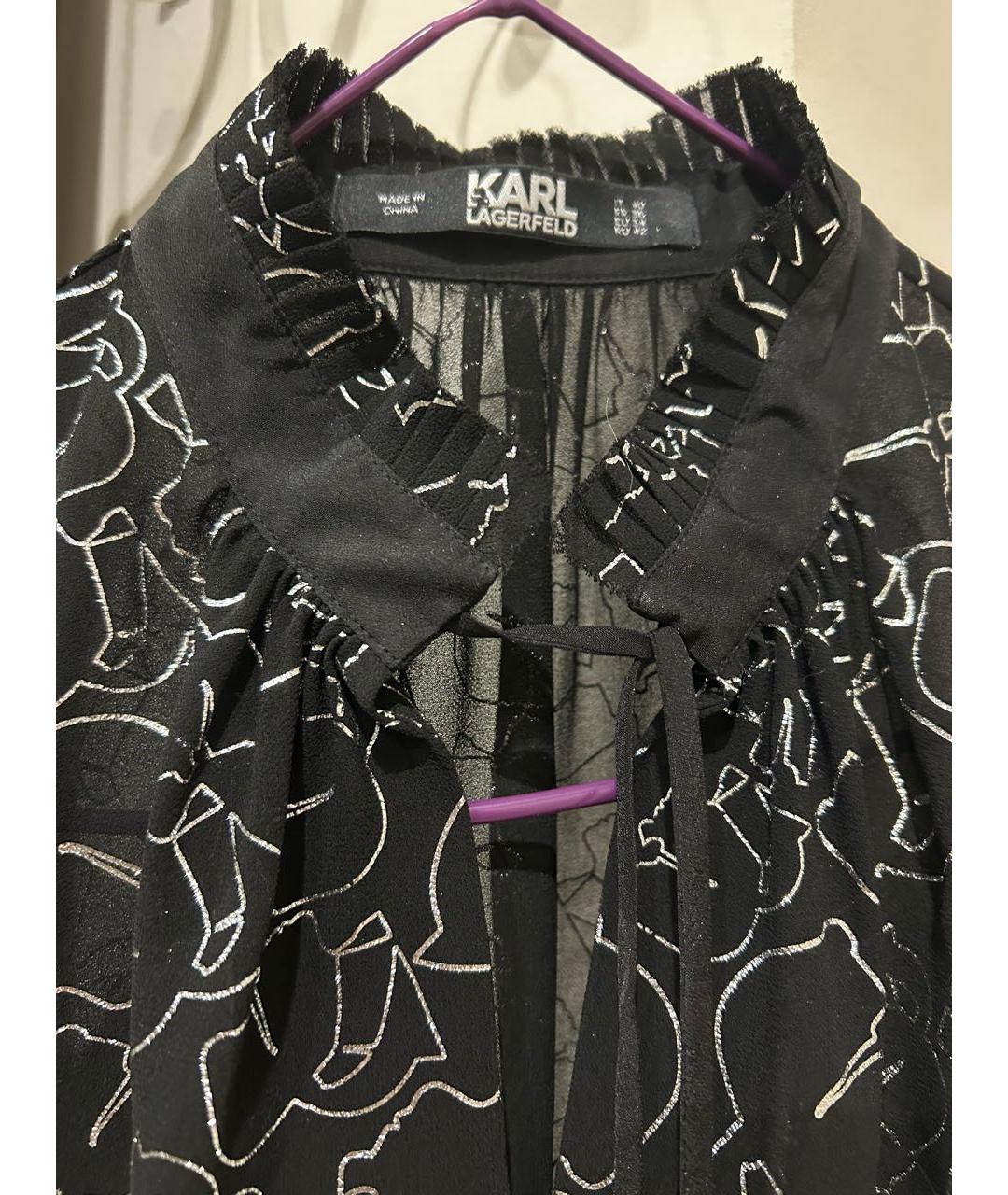 KARL LAGERFELD Черная полиэстеровая блузы, фото 7