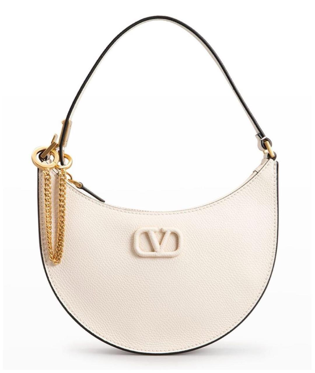 VALENTINO Белая кожаная сумка с короткими ручками, фото 9