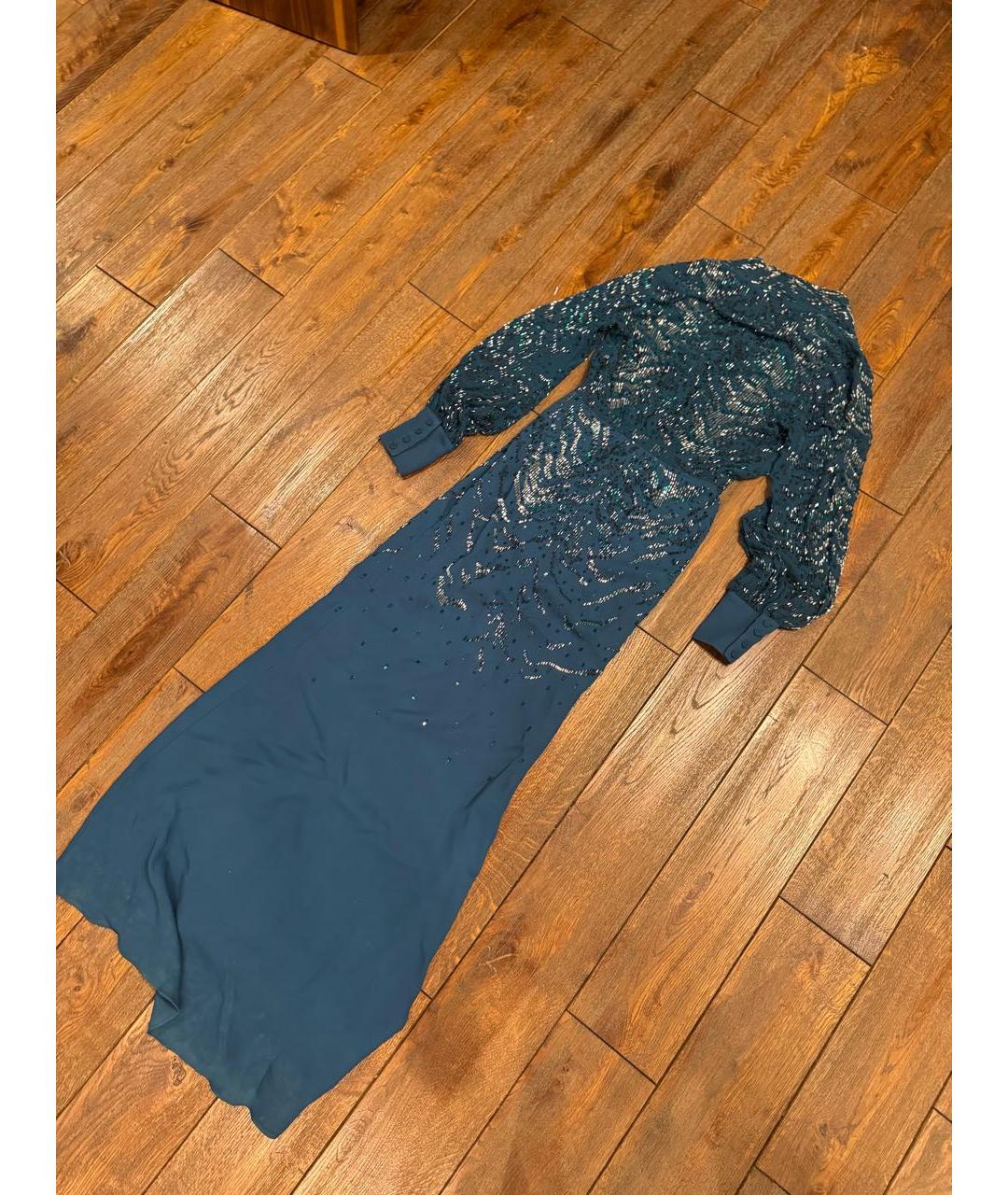 ROBERTO CAVALLI Бирюзовое вискозное вечернее платье, фото 2