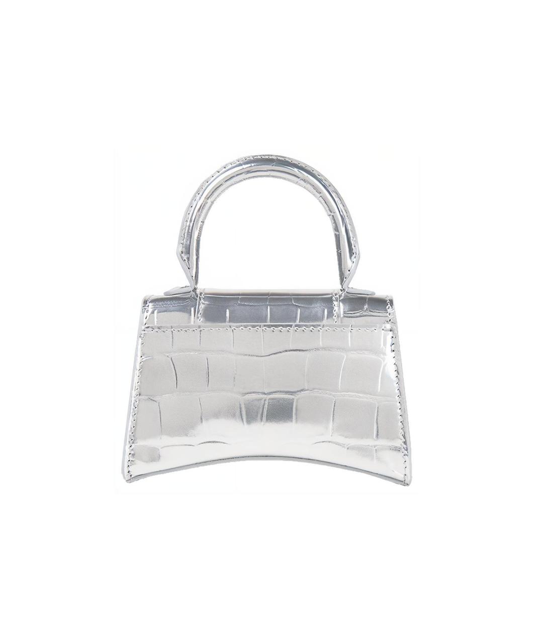 BALENCIAGA Серебряная кожаная сумка через плечо, фото 3