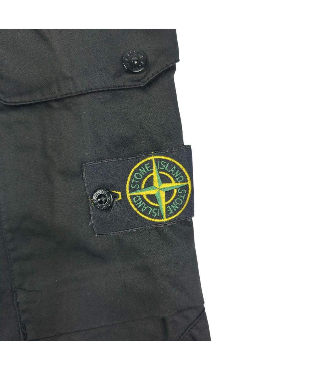 STONE ISLAND Черные хлопко-эластановые повседневные брюки, фото 3
