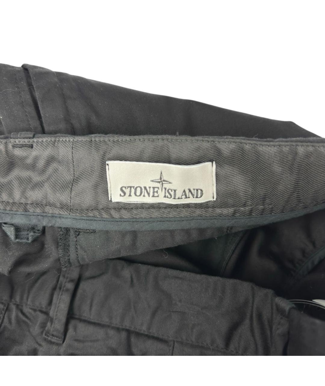 STONE ISLAND Черные хлопко-эластановые повседневные брюки, фото 4