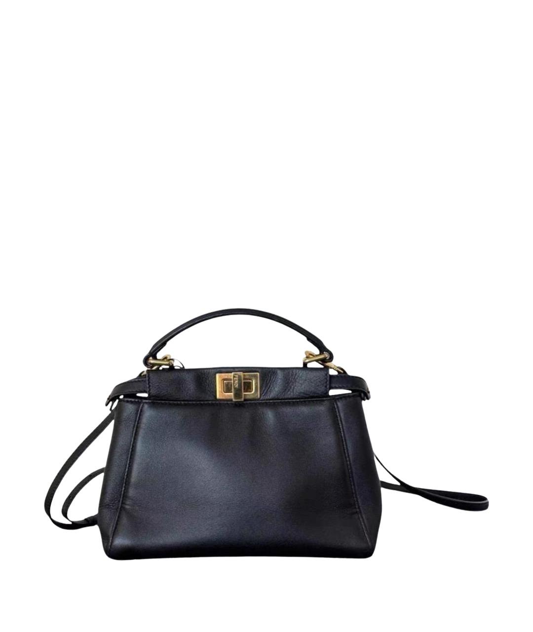 FENDI Черная кожаная сумка через плечо, фото 1