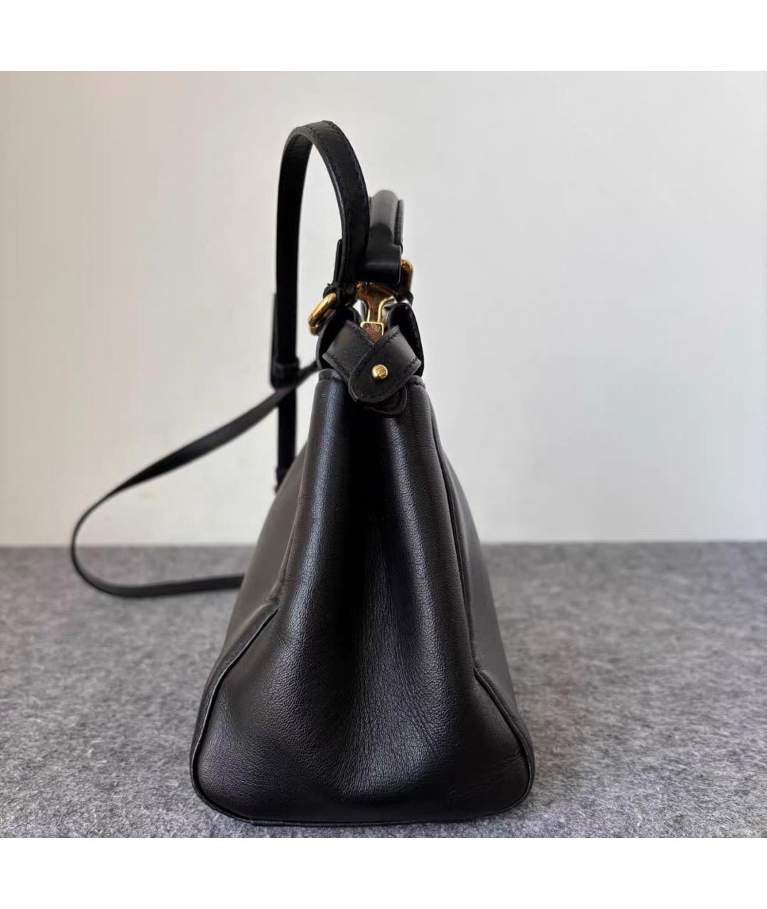 FENDI Черная кожаная сумка через плечо, фото 3