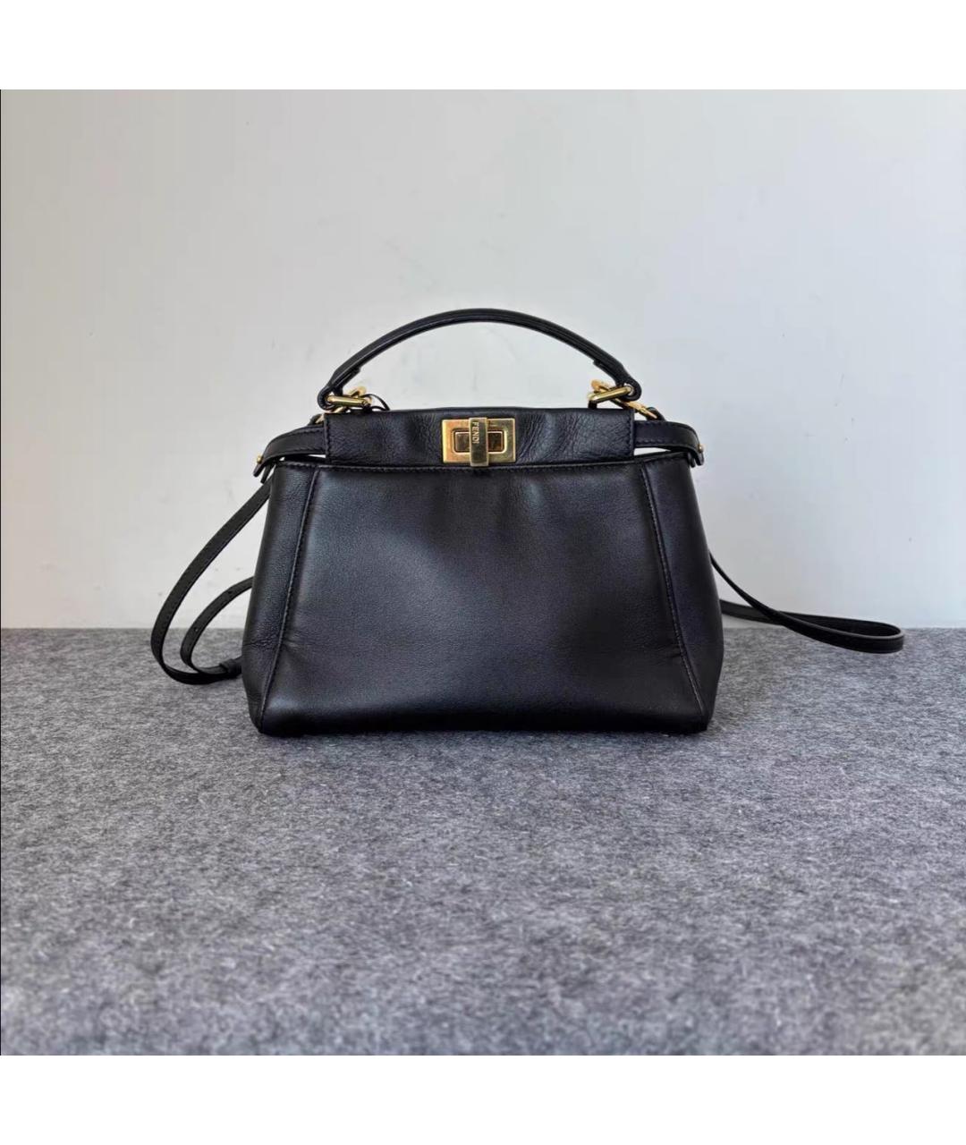 FENDI Черная кожаная сумка через плечо, фото 9