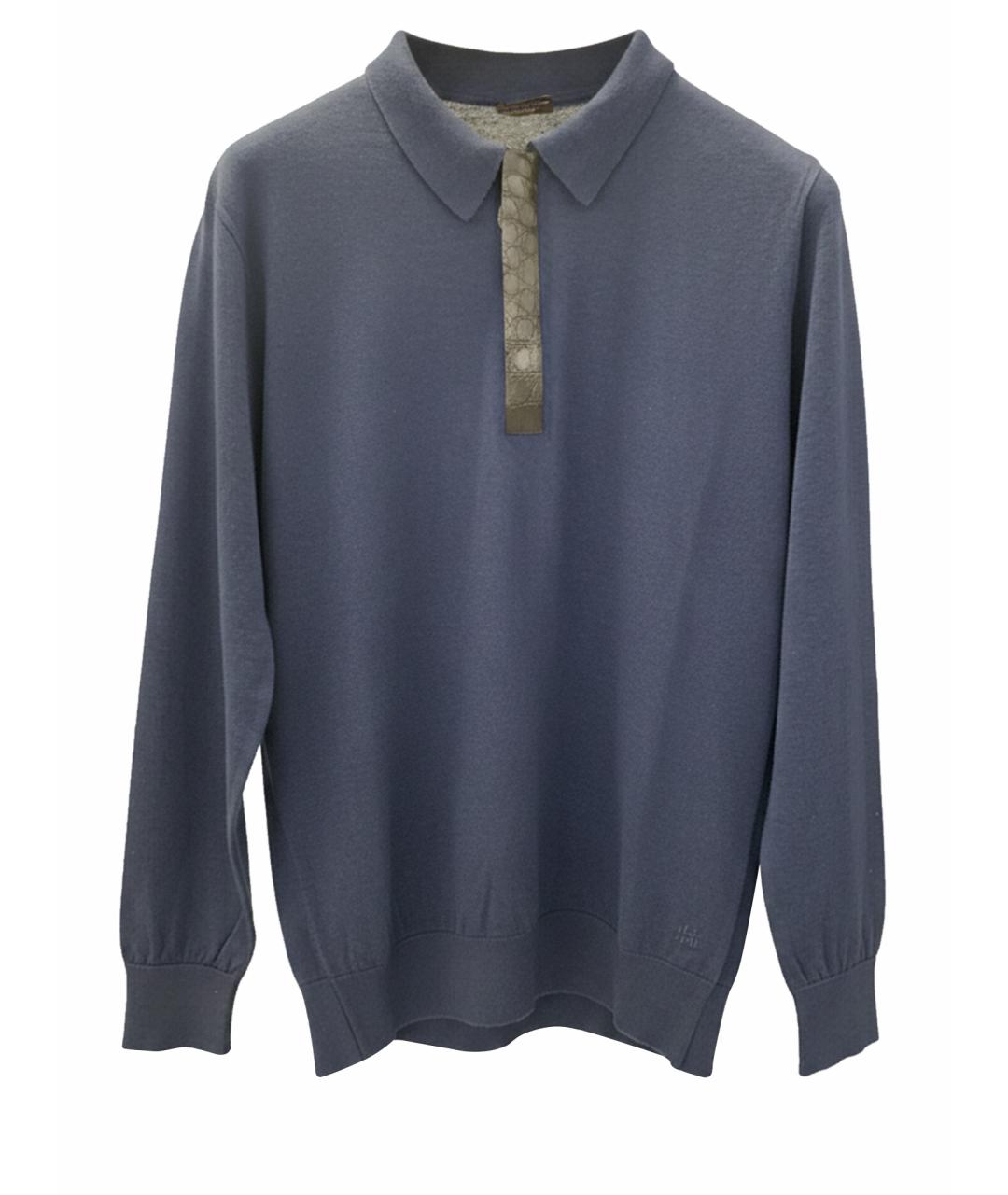 MASSIMO SFORZA Синий кашемировый джемпер / свитер, фото 1