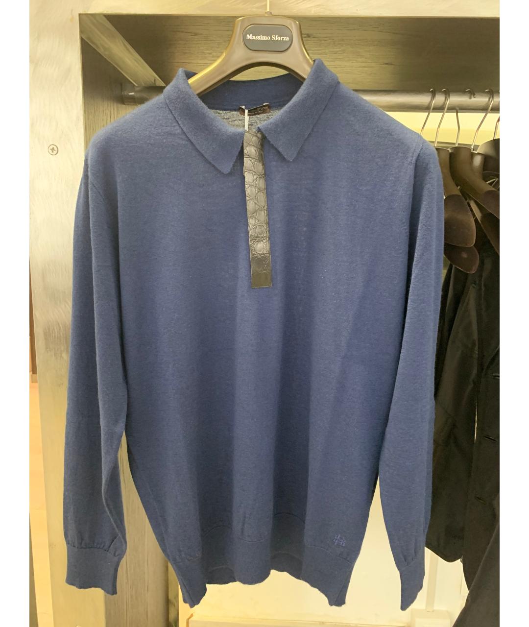 MASSIMO SFORZA Синий кашемировый джемпер / свитер, фото 3