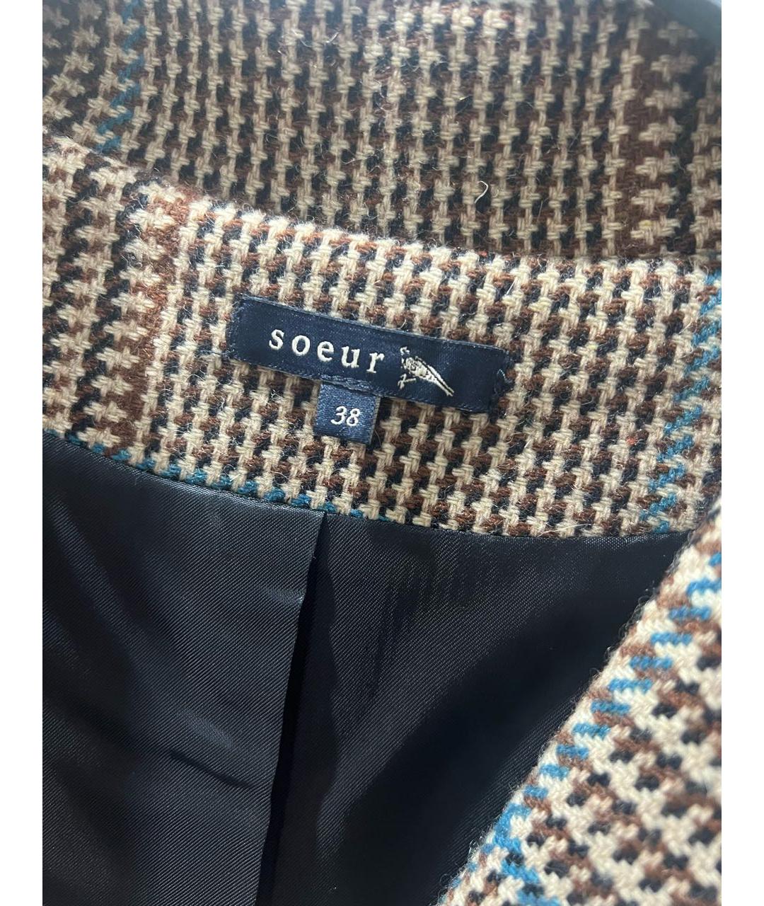 SOEUR Мульти шерстяное пальто, фото 4