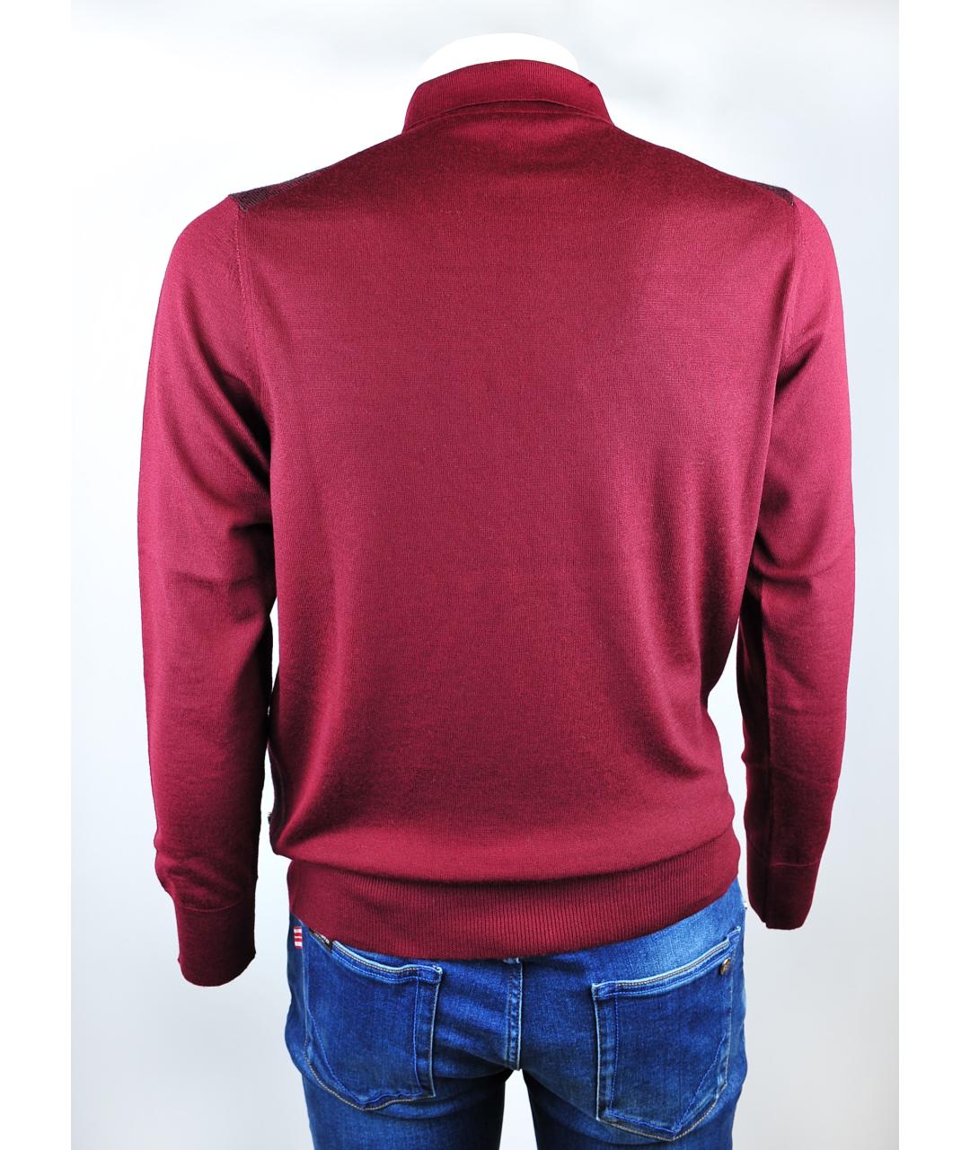 MASSIMO SFORZA Бордовый шерстяной джемпер / свитер, фото 2