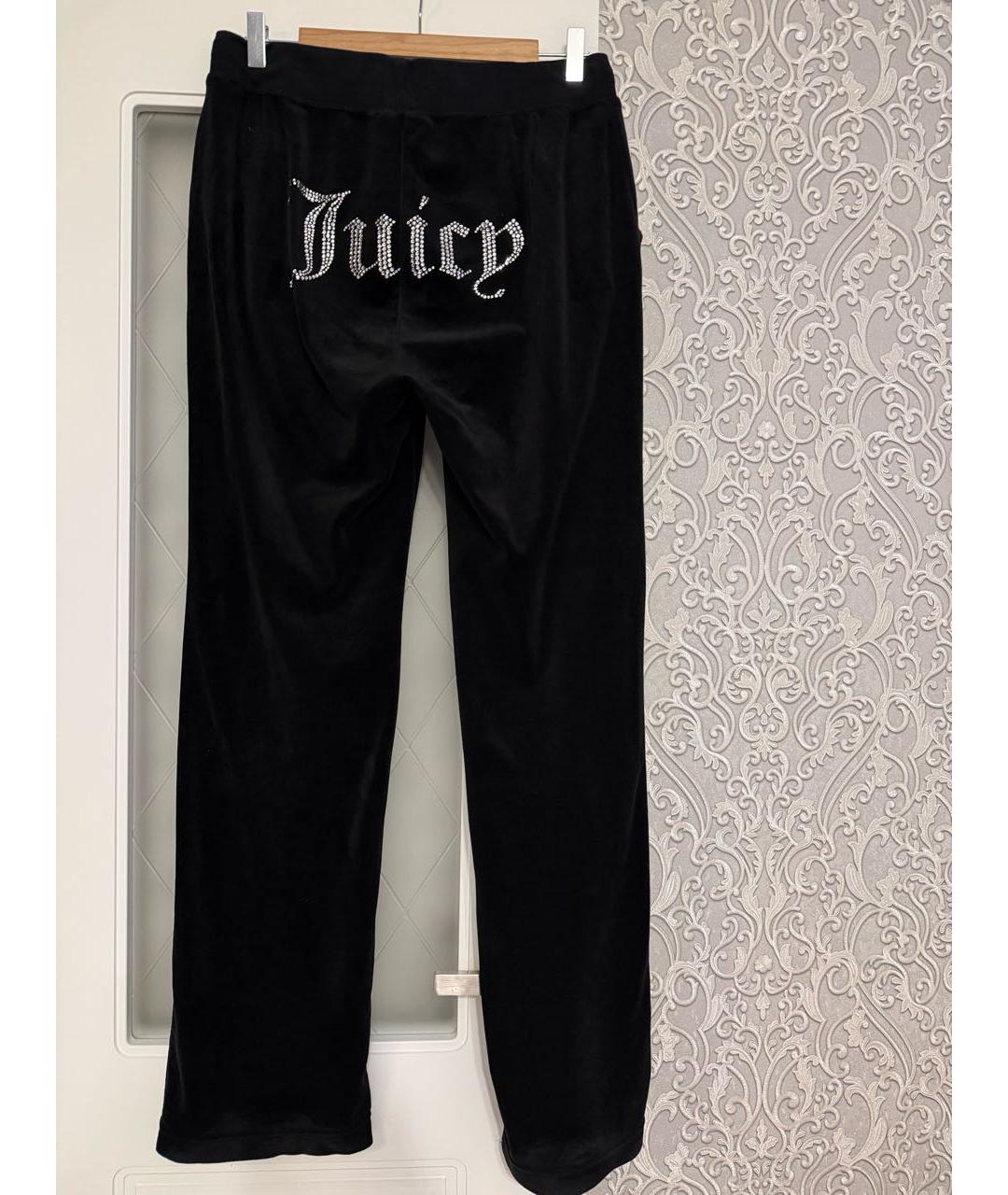 JUICY COUTURE Черные полиэстеровые прямые брюки, фото 2