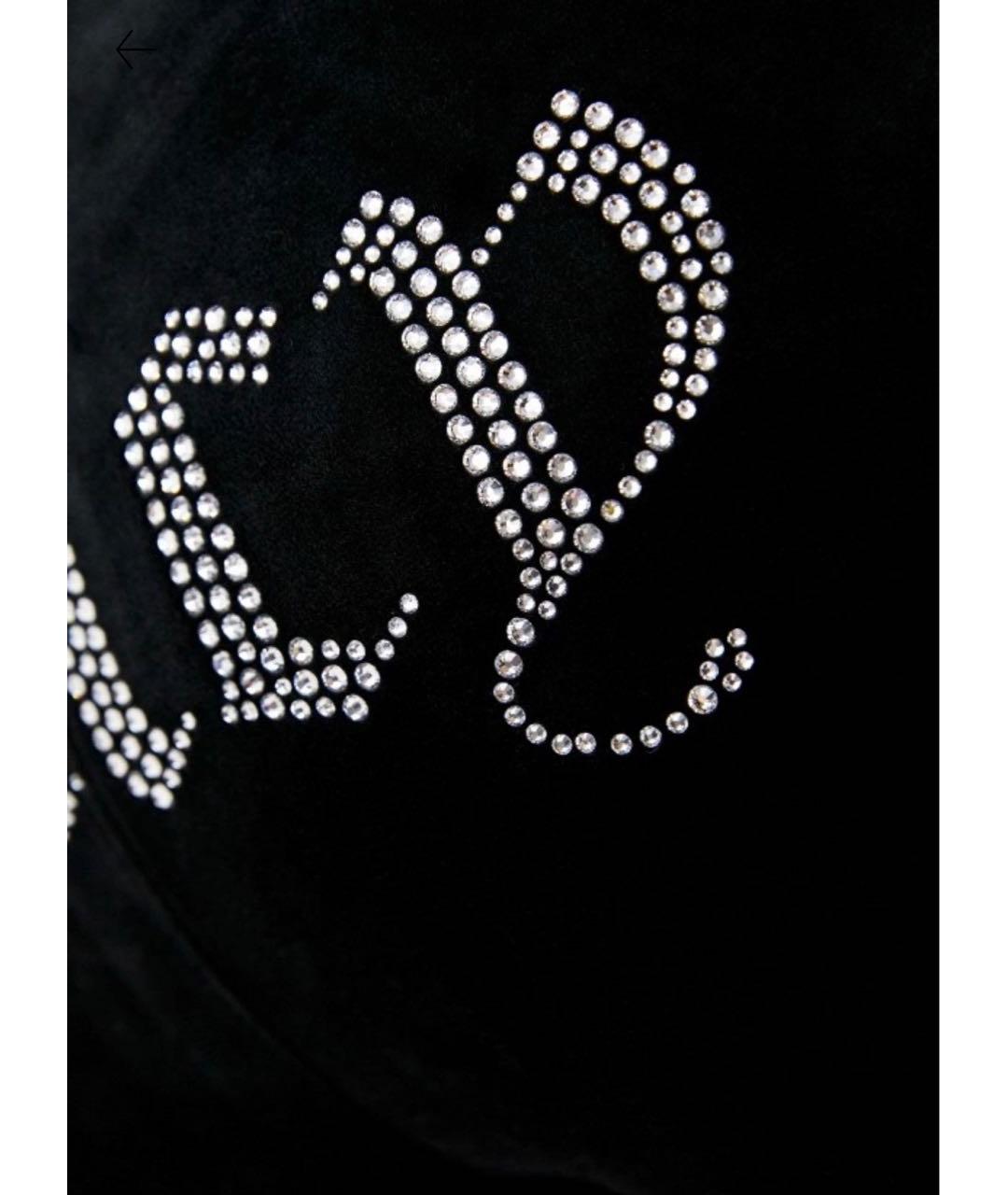 JUICY COUTURE Черные полиэстеровые прямые брюки, фото 7