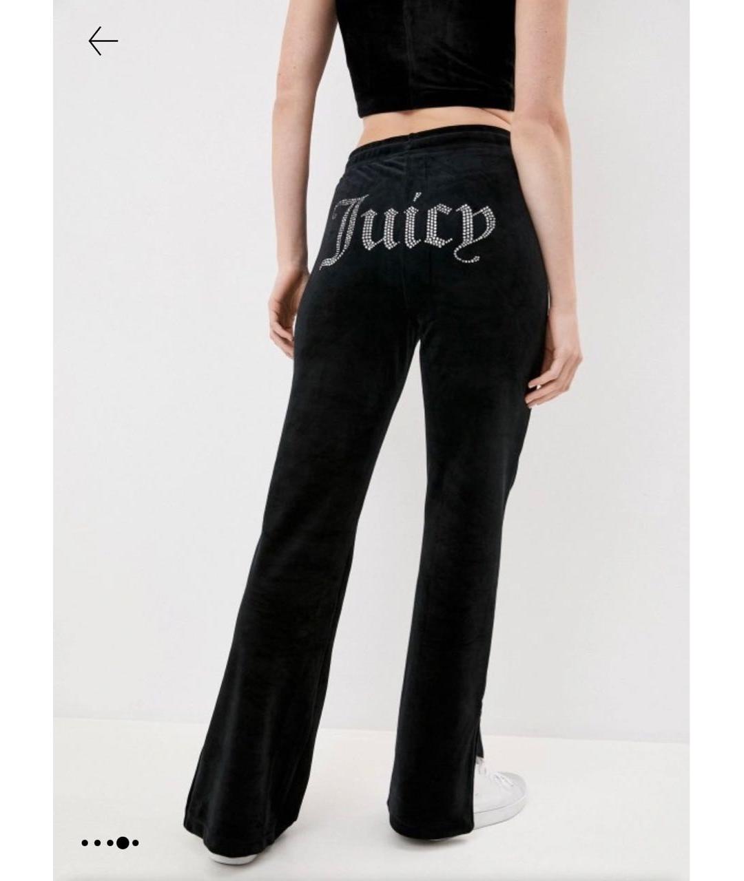 JUICY COUTURE Черные полиэстеровые прямые брюки, фото 4