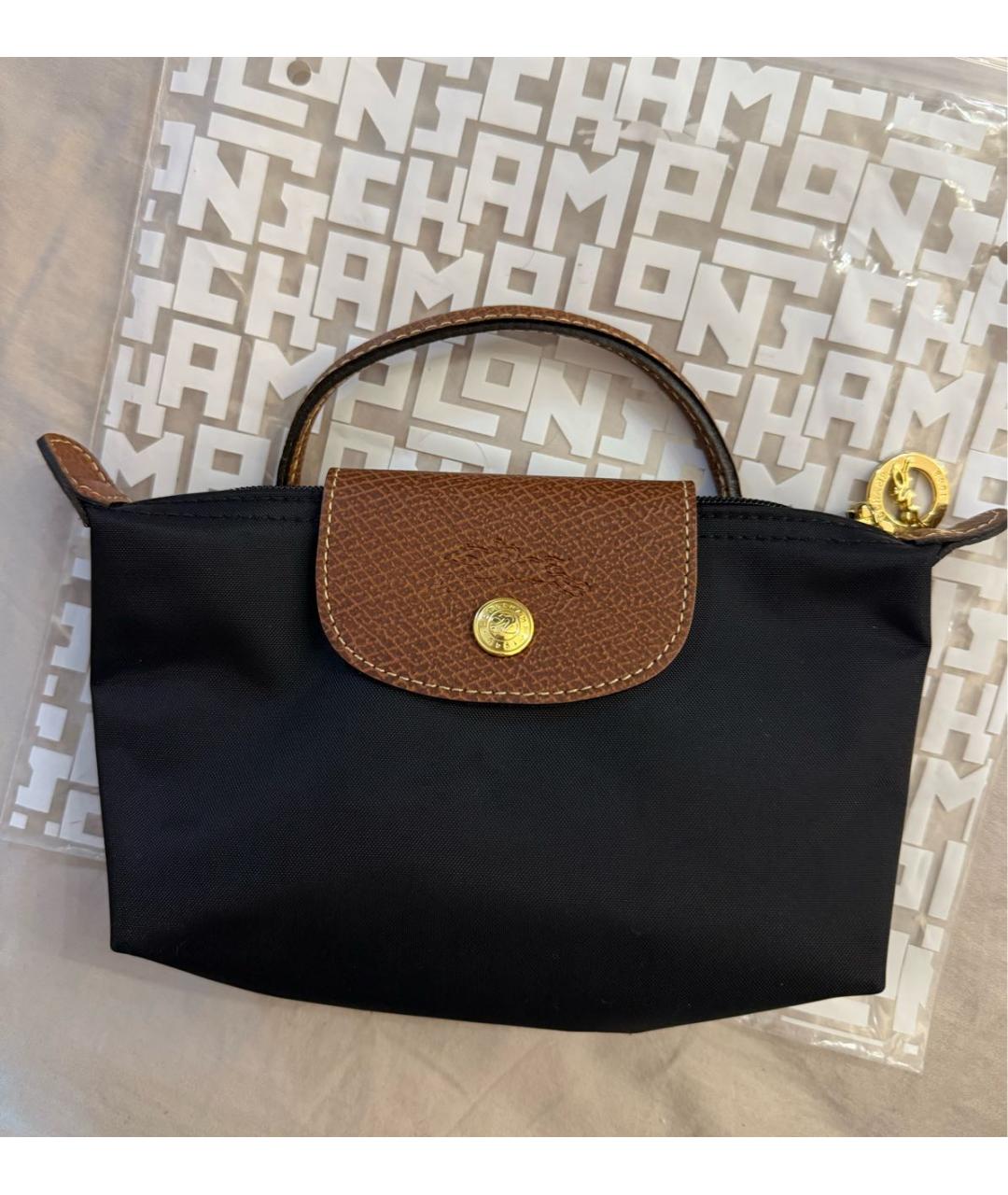 LONGCHAMP Черная тканевая сумка через плечо, фото 2