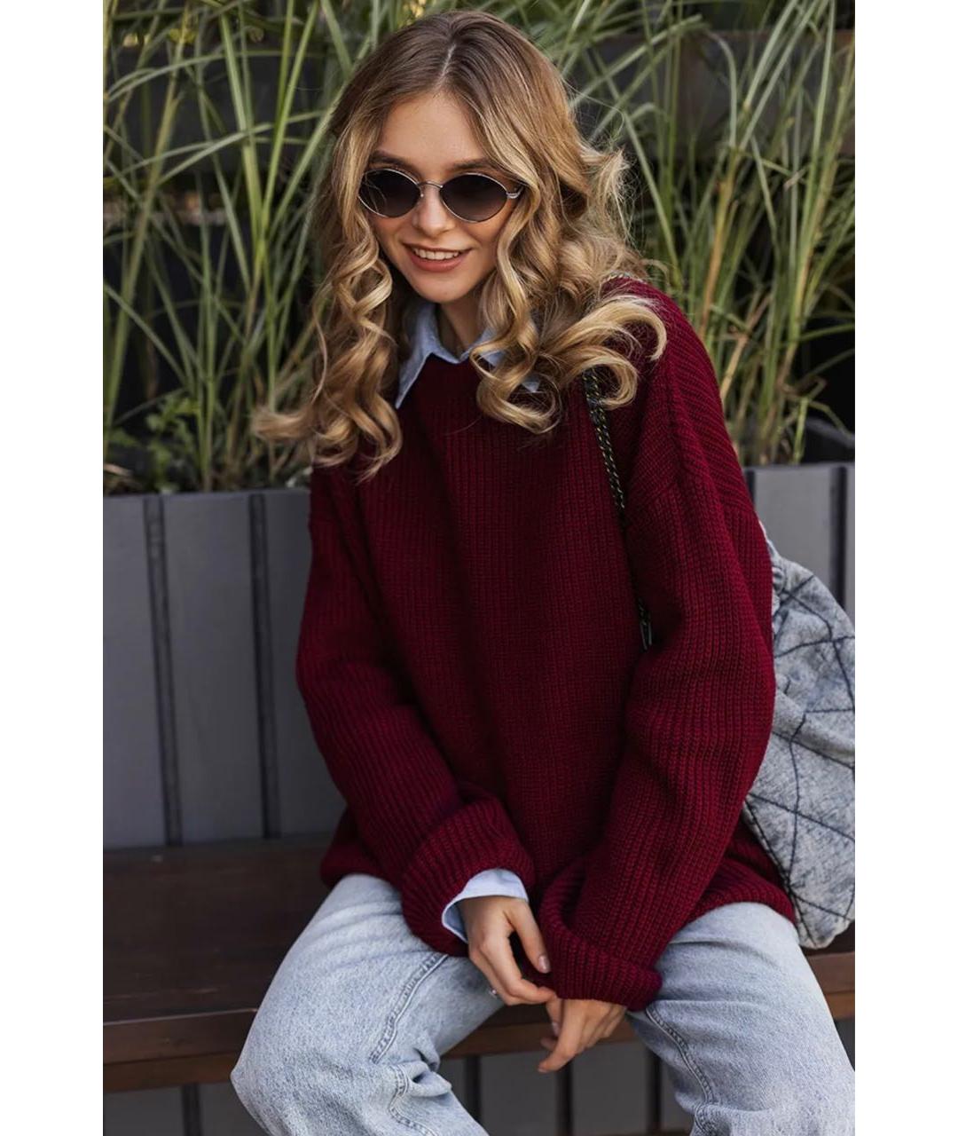 COS Бордовый кашемировый джемпер / свитер, фото 6