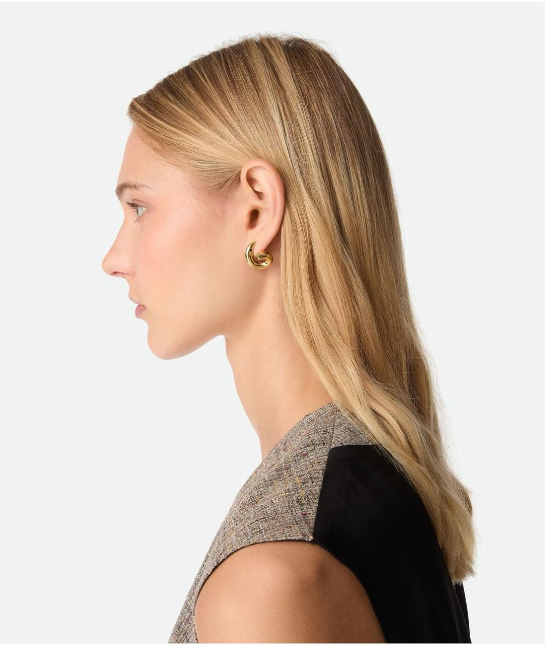 BOTTEGA VENETA Золотые серебряные серьги, фото 2