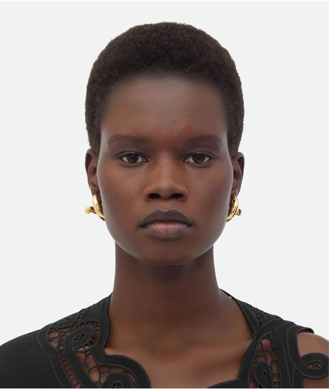 BOTTEGA VENETA Золотые серебряные серьги, фото 3