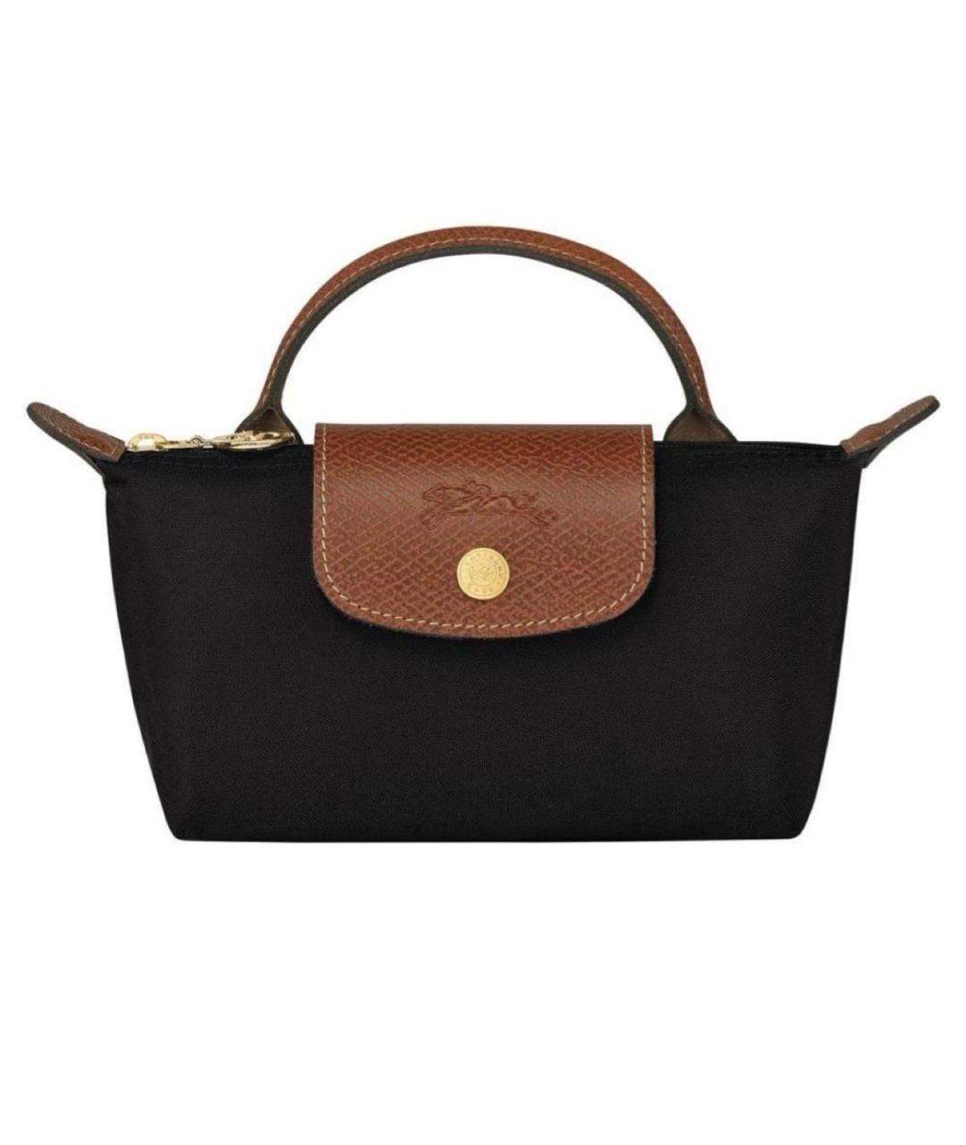 LONGCHAMP Черная тканевая сумка с короткими ручками, фото 1