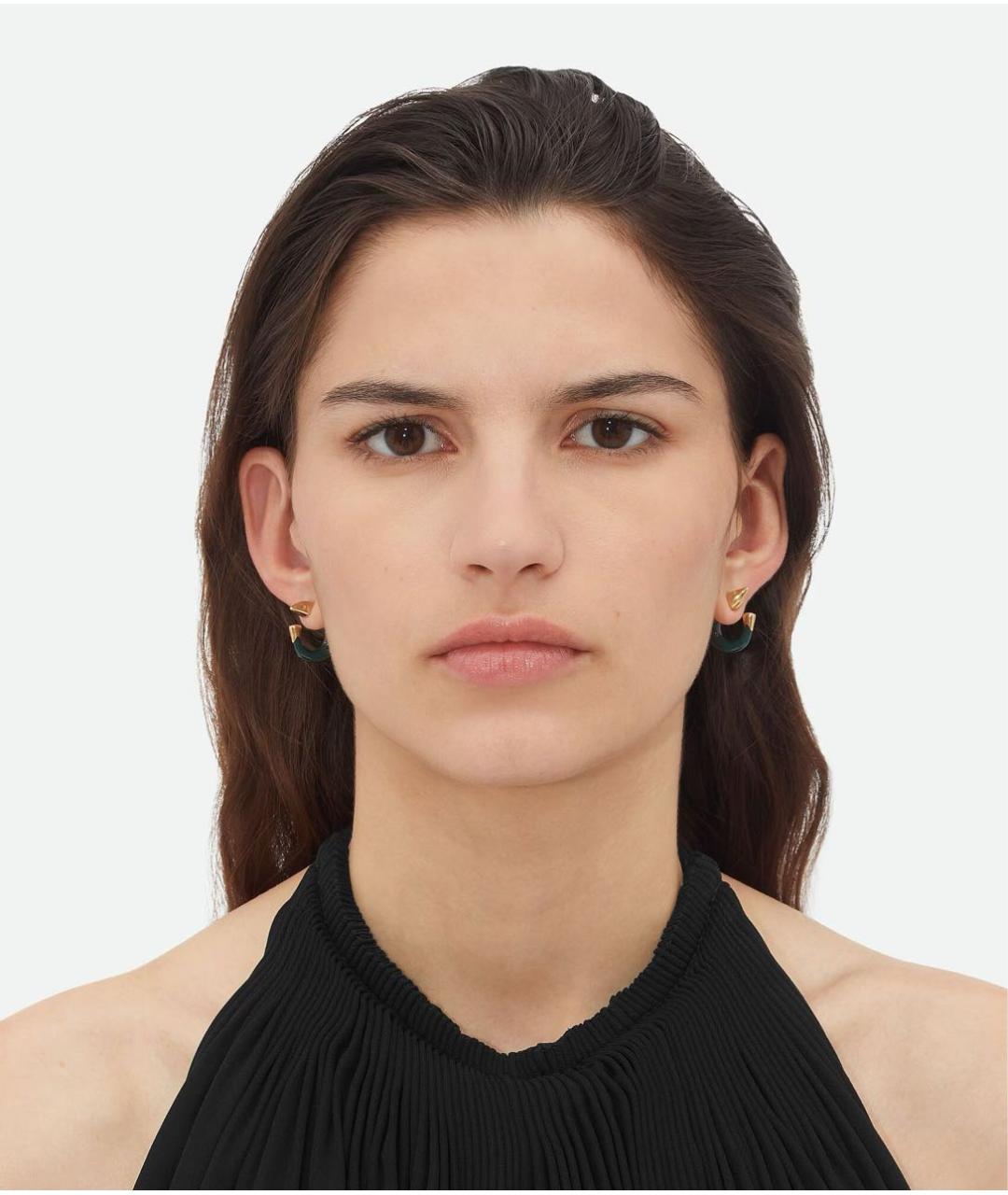 BOTTEGA VENETA Зеленые серебряные серьги, фото 3