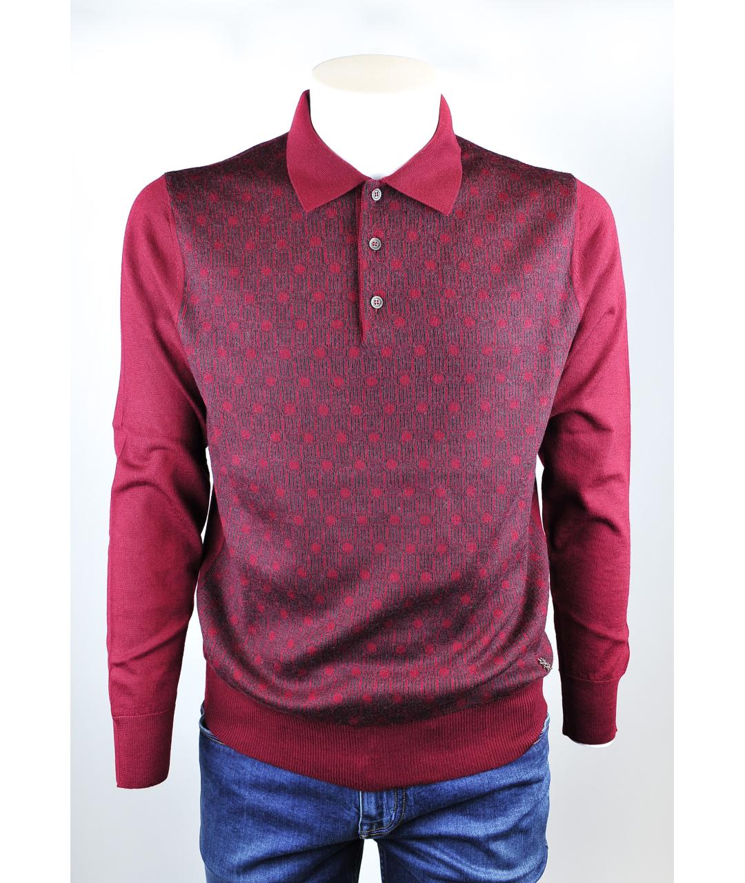 MASSIMO SFORZA Бордовый шерстяной джемпер / свитер, фото 3