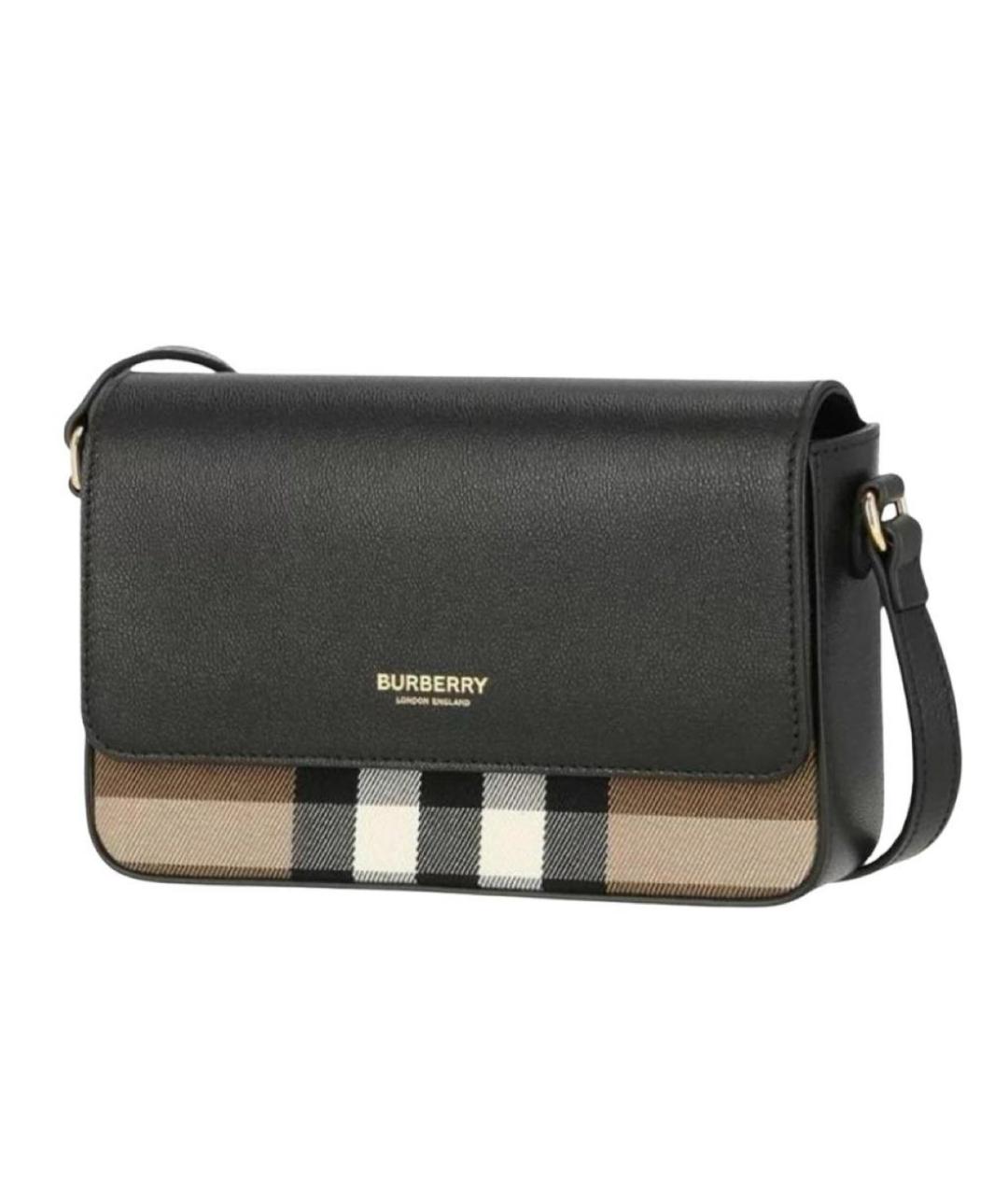 BURBERRY Черная кожаная сумка через плечо, фото 6