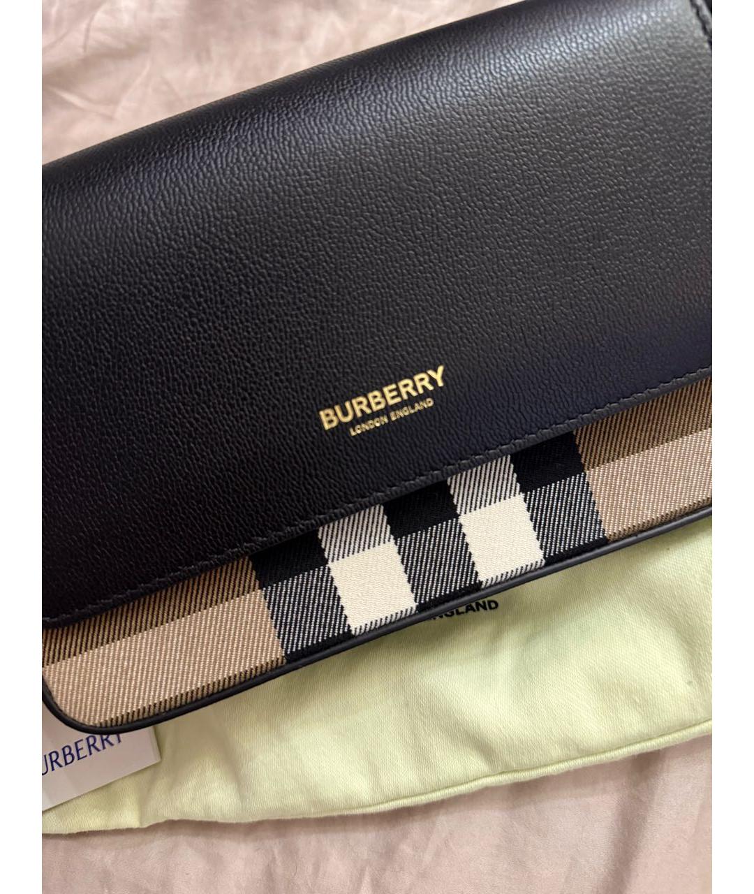 BURBERRY Черная кожаная сумка через плечо, фото 3