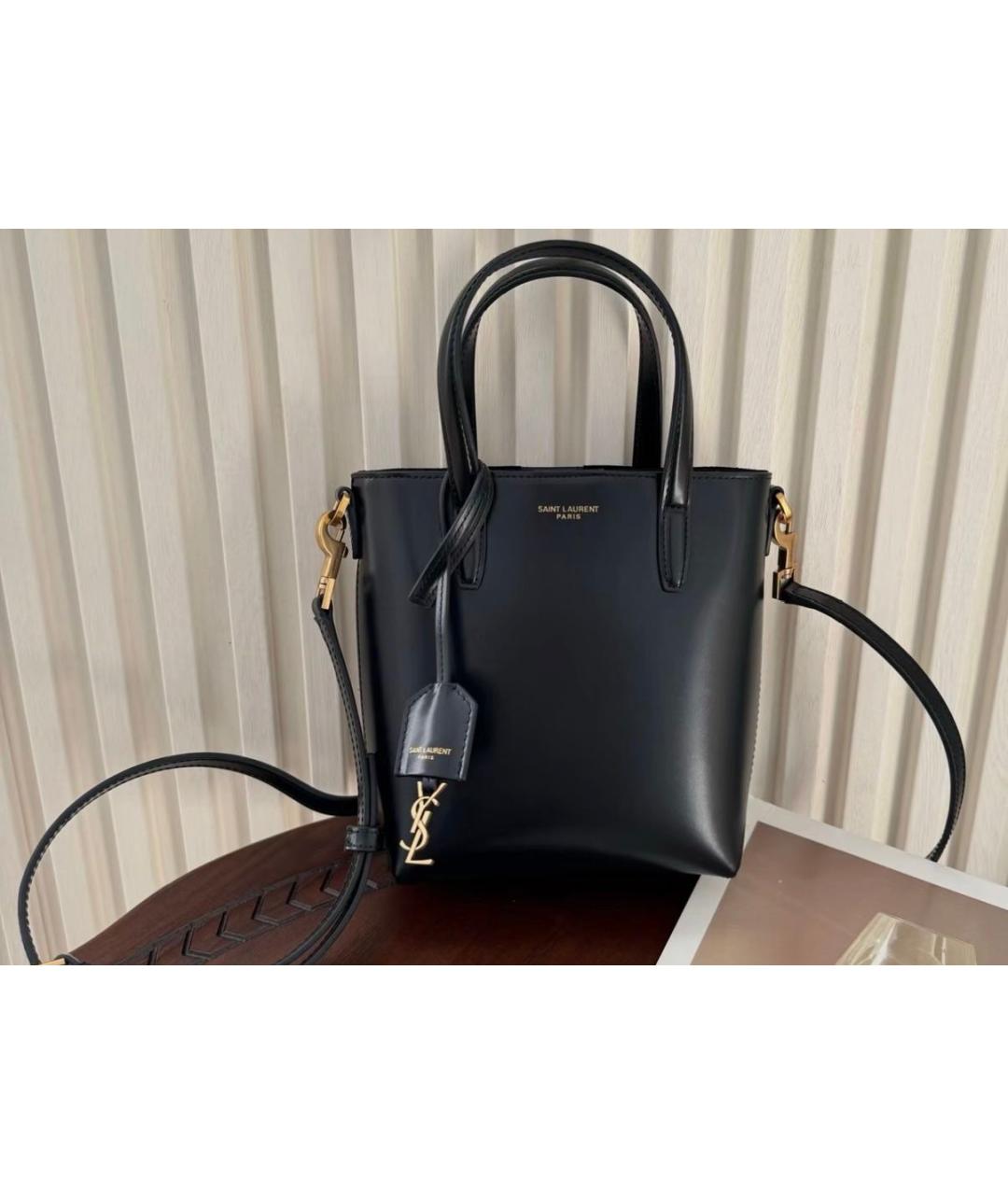 SAINT LAURENT Черная кожаная сумка через плечо, фото 6