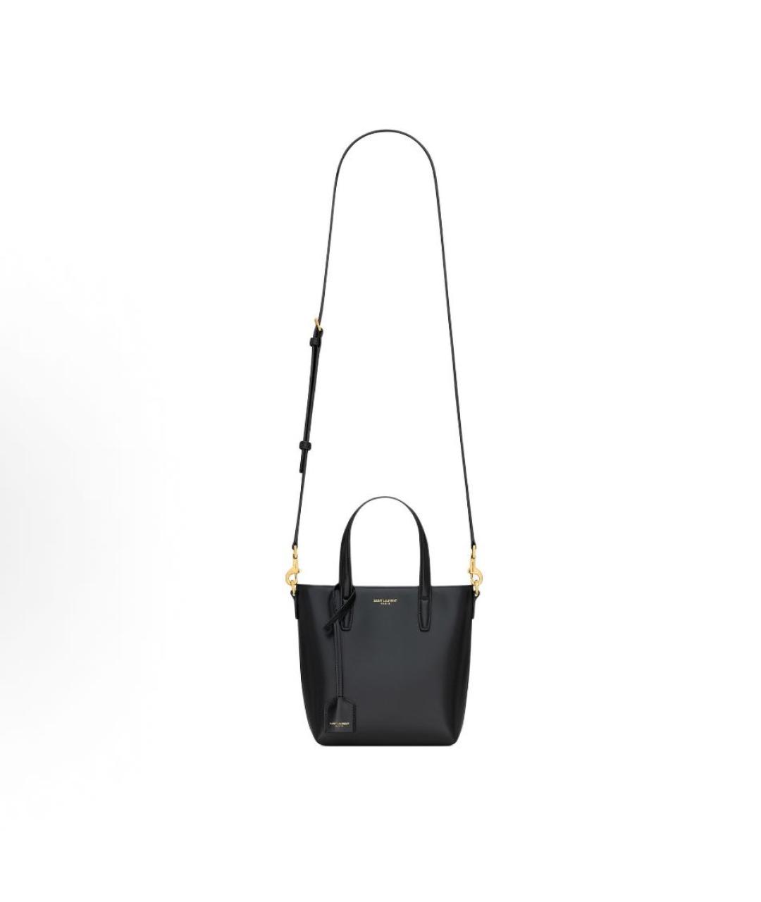 SAINT LAURENT Черная кожаная сумка через плечо, фото 2